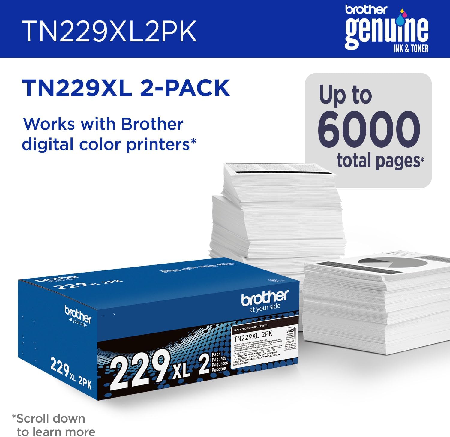 Genuine Tn2294Pk 4-Pack Toner Cartridges Set