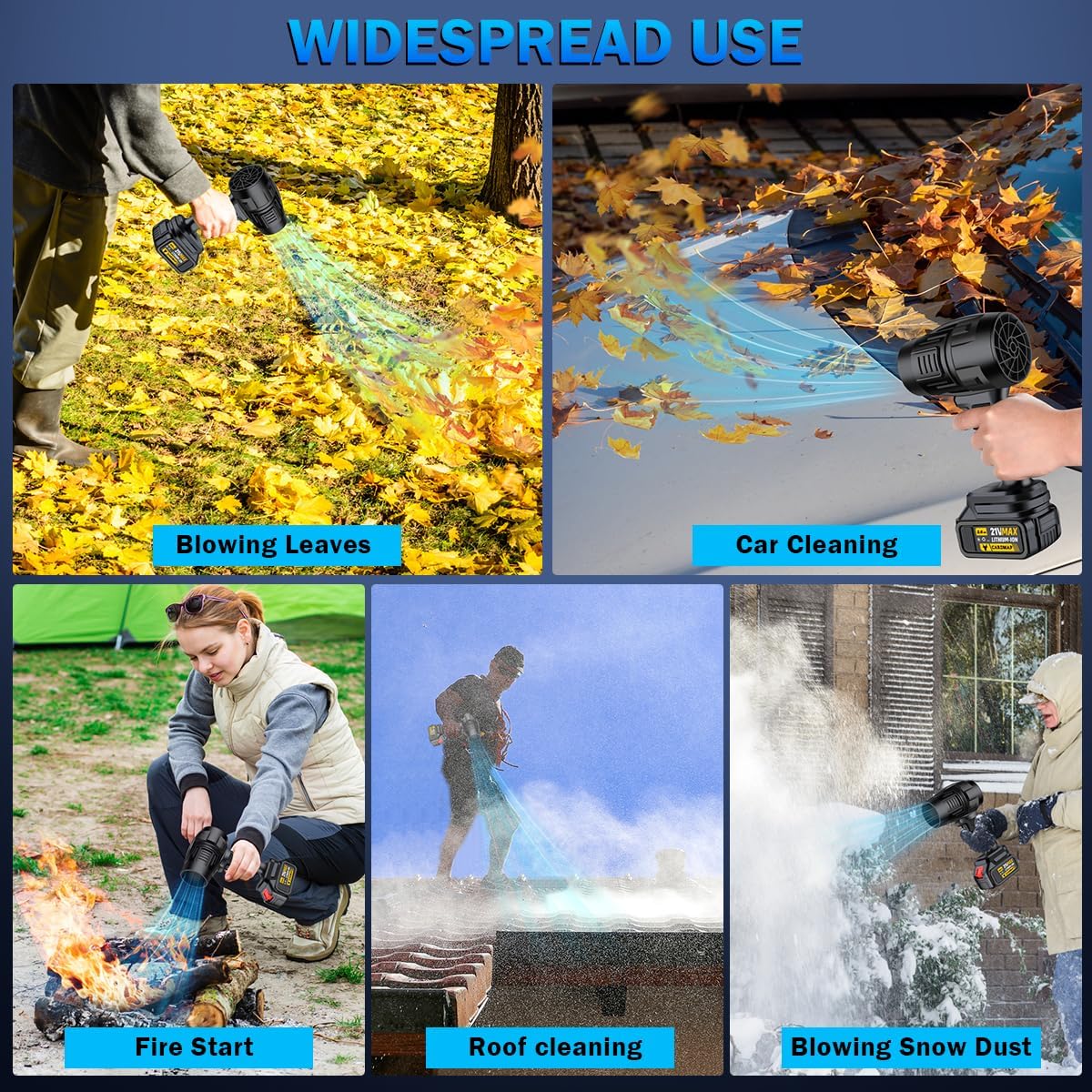 2026 Electric Cordless Leaf Blower, Handheld Electric Leaf Blower, Mini Jet Dry Blower Fan with 2 Packs 2.6Ah Batteries and Charger, Violent Turbo Jet Blower for Lawn, Patio, Outdoors, Car, Home