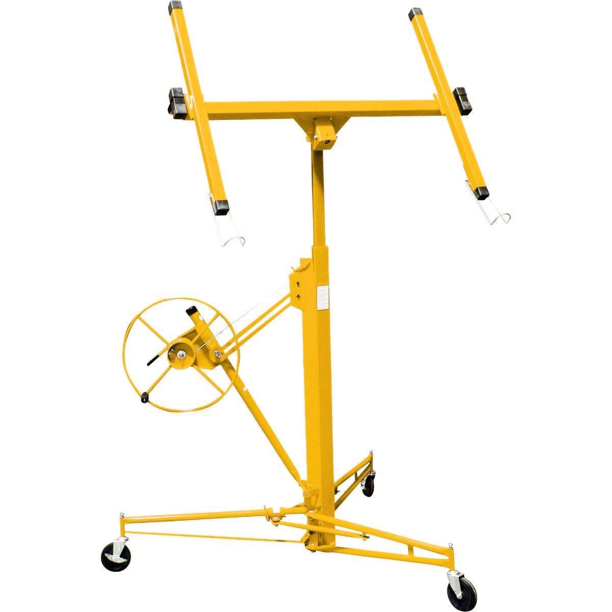 65044 Drywall Lift 11' Yellow Rolling Sheetrock Panel Hoist Jack