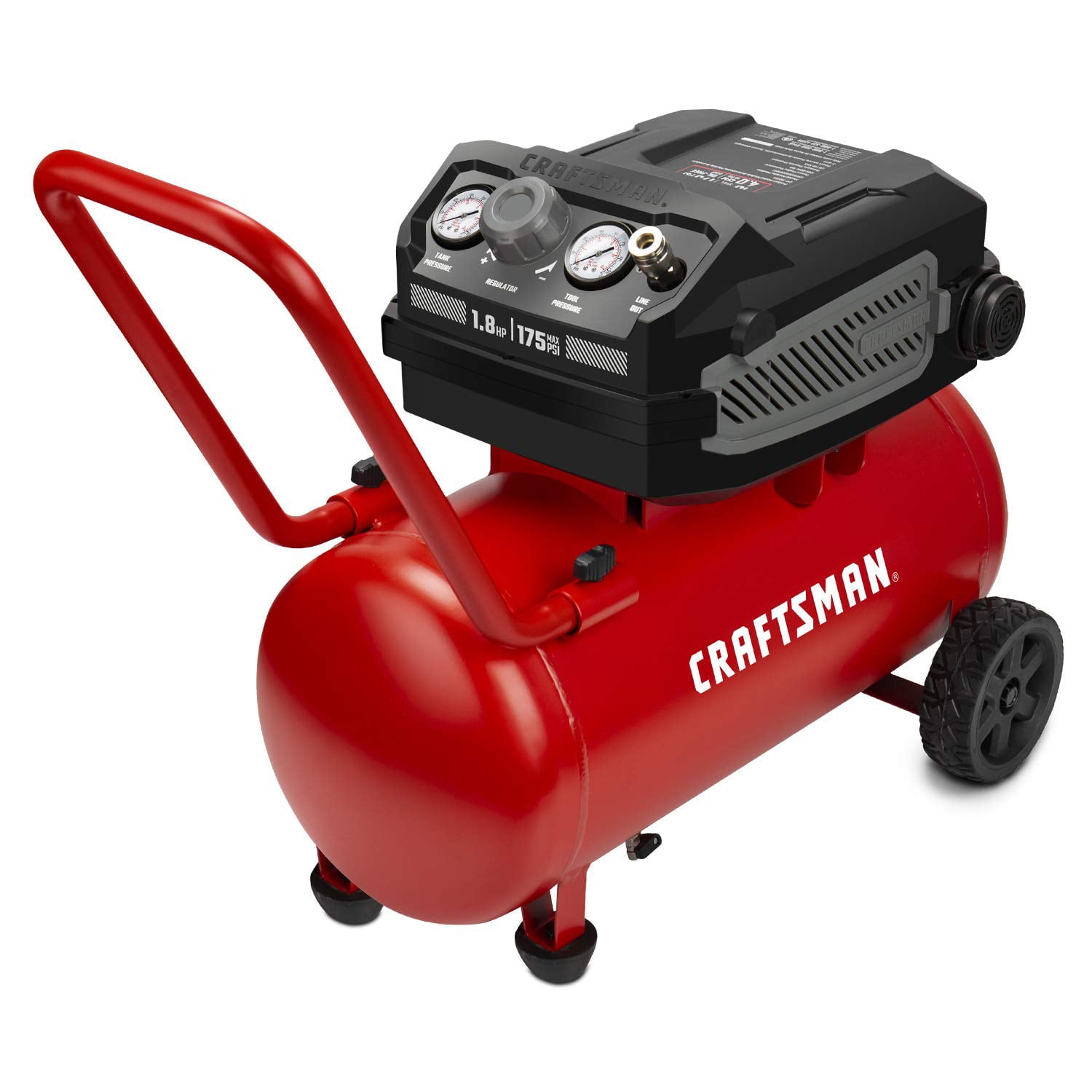 2026 CRAFTSMAN HARD Air Compressor, 10 Gallon 1.8 HP 175 PSI, 4.0CFM@90PSI, Oil Free and Maintenance Free, Portable with Large Wheels, CMXECXA0201041