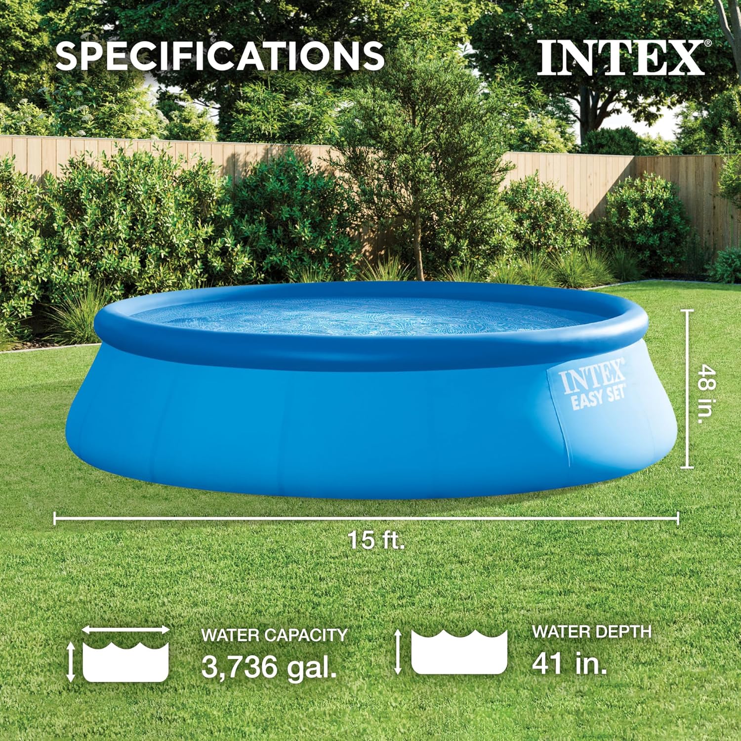 28167Eh Easy Set Inflatable Pool 15ft x 48in
