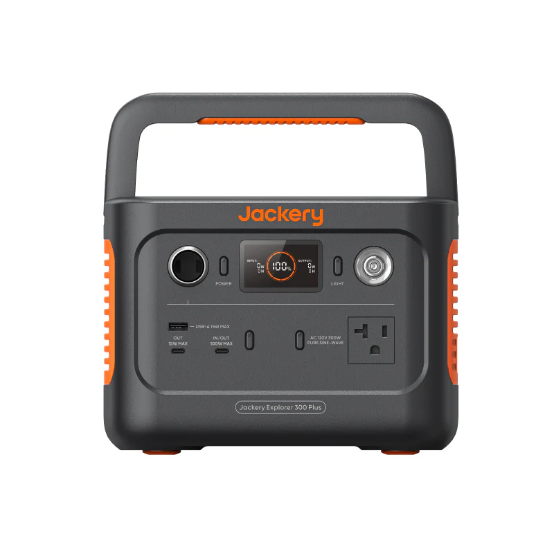 Jackery Explorer 300 Plus Portable Power Station – 288Wh LiFePO4 Battery, 300W Output, Fast USB-C Charging