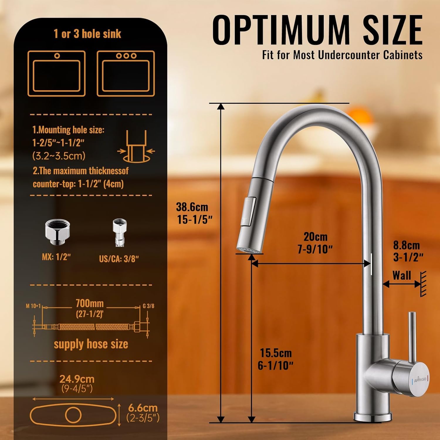 Black Touchless Kitchen Faucet with Soap Dispenser, Motion Sensor Activated Hands-Free Automatic Faucet for Sink with Pull Down Sprayer, Single Handle Smart Faucets for Kitchen Sink
