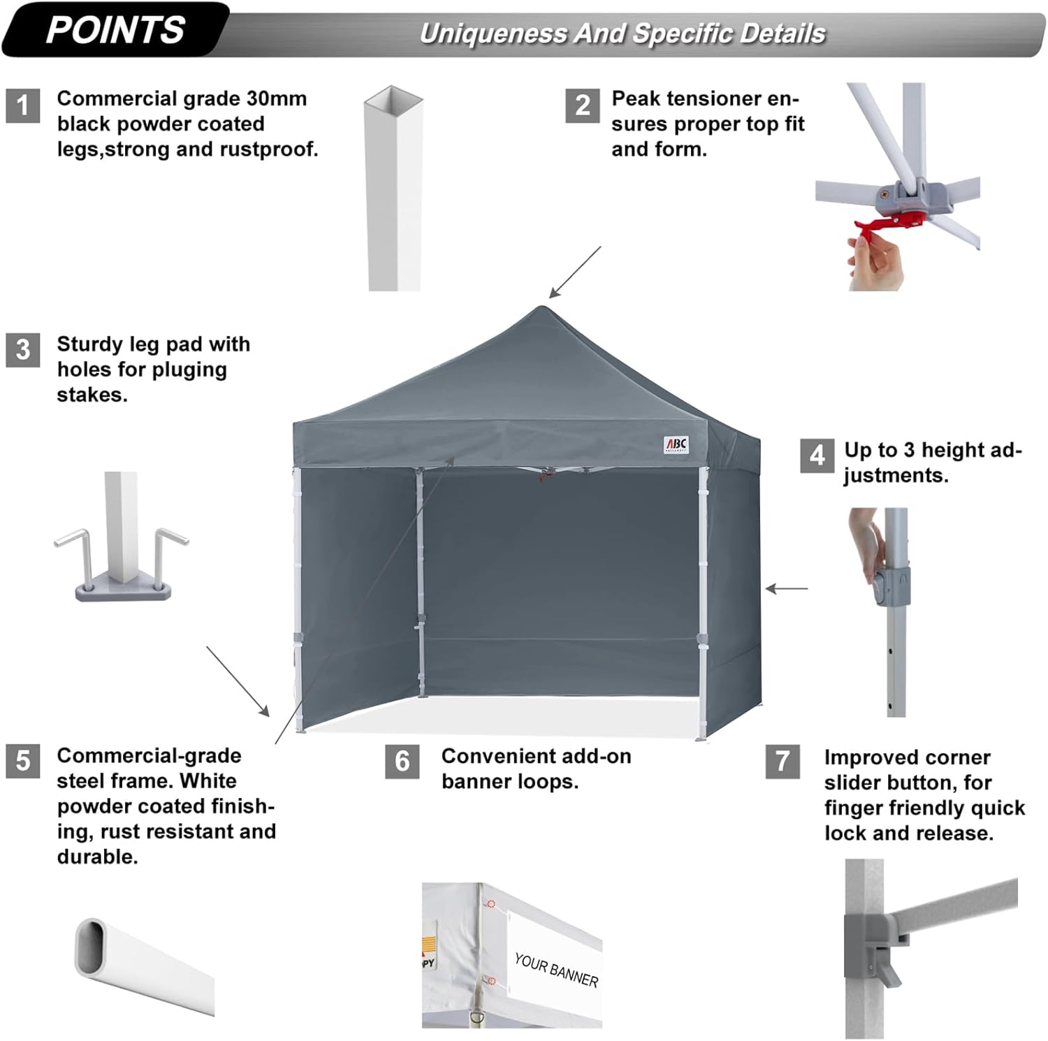 Easy Pop Up Canopy Tent 10×10 with Sidewalls