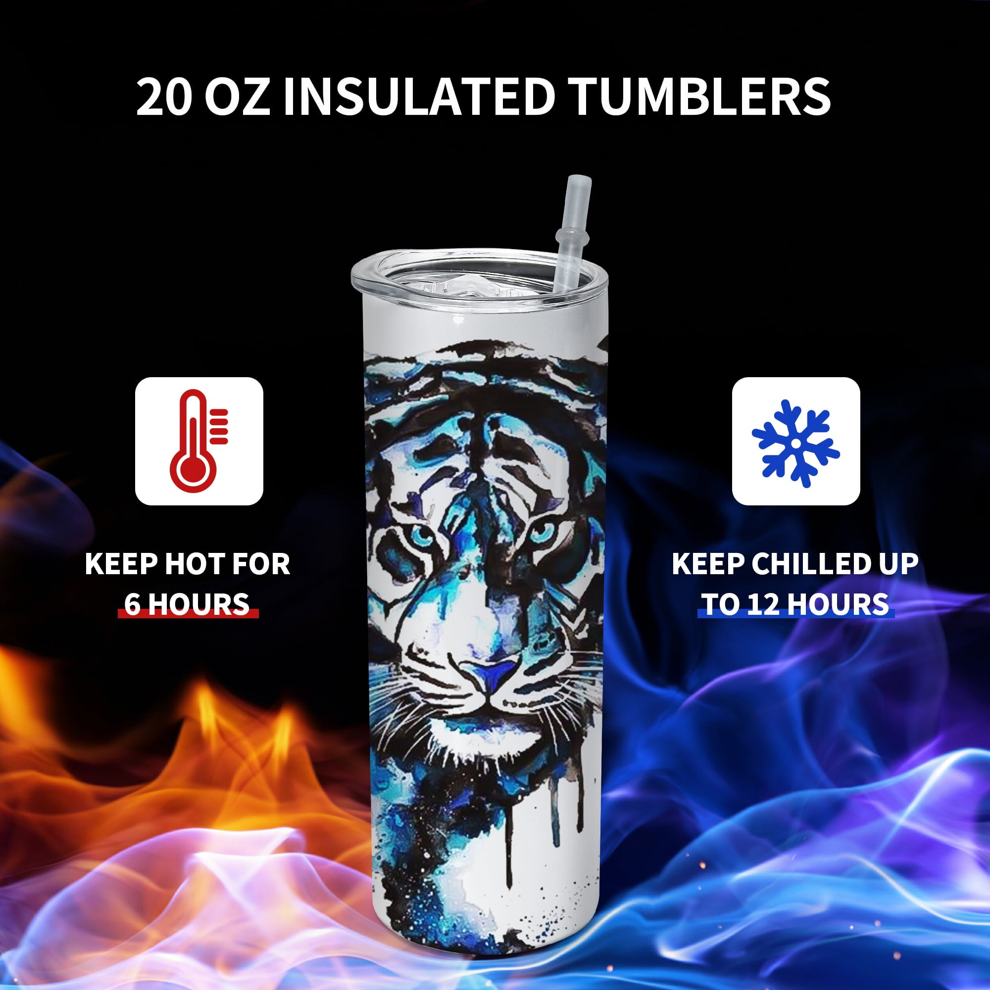 AGH 25 Pack 20oz Sublimation Tumblers Straight Skinny Tumblers Bulk, Stainless Steel White Insulated Tumbler with Lids and Straws