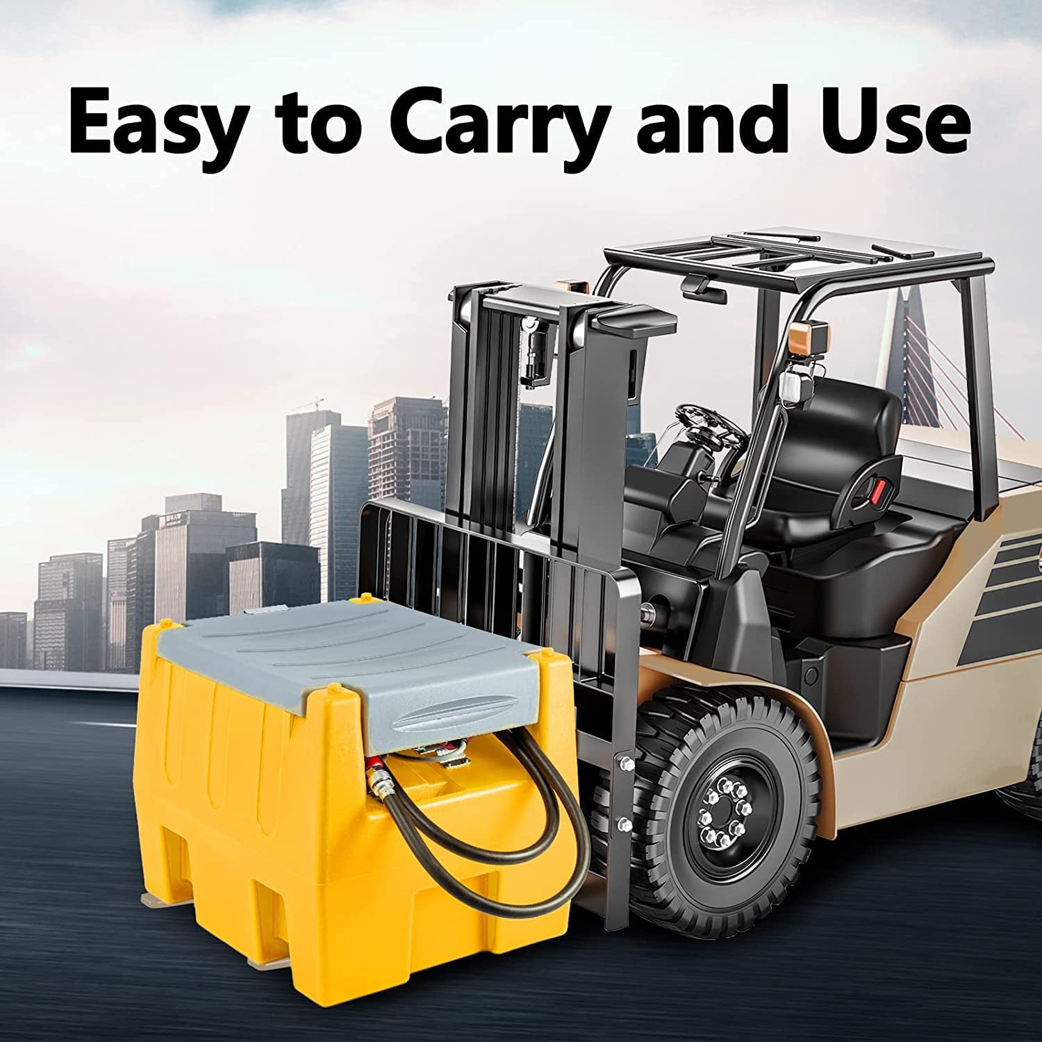 2026 TECSPACE 58 Gallon Gasoline Tank, Portable Fuel Tank with 12V Electric Fuel Transfer Pump, 40 GPM Gasoline Fuel Tank with 4 Meters Hose for Gasoline Transportation (Yellow, 58 gal)