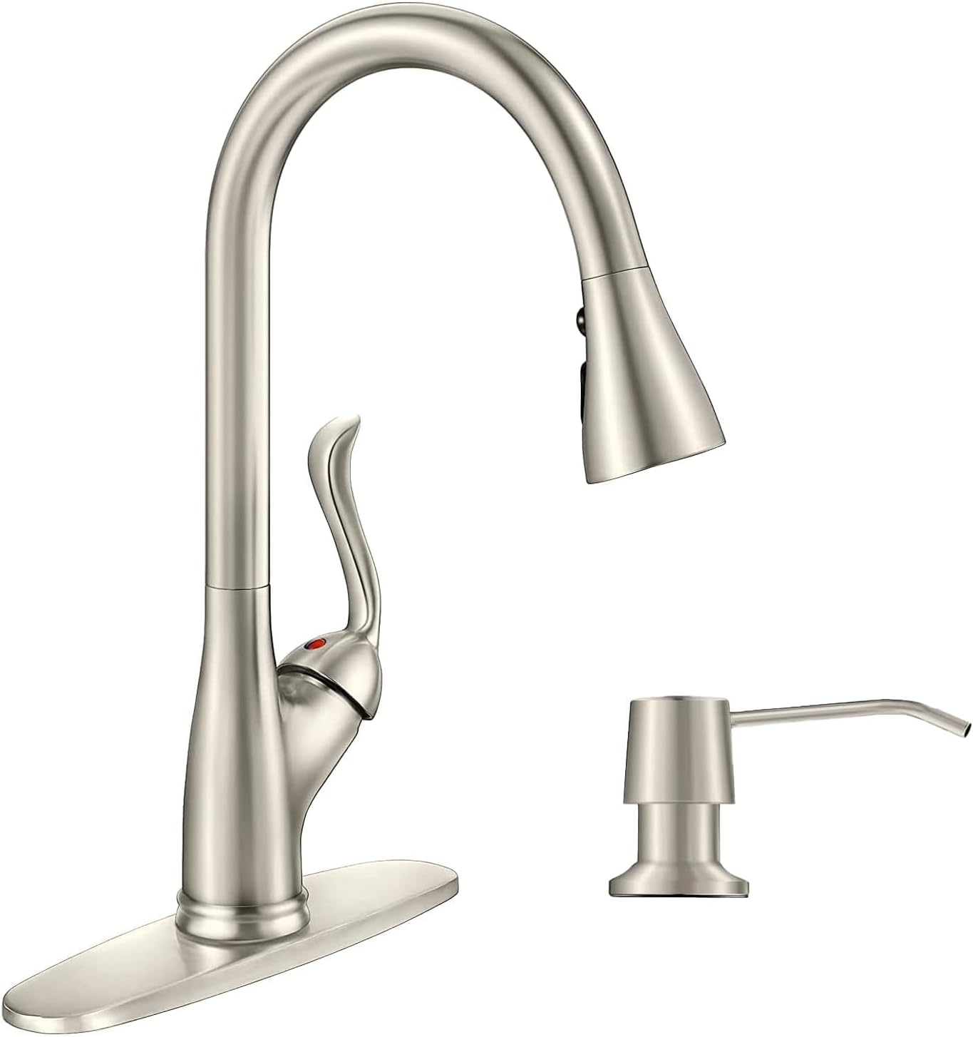 Black Touchless Kitchen Faucet with Soap Dispenser, Motion Sensor Activated Hands-Free Automatic Faucet for Sink with Pull Down Sprayer, Single Handle Smart Faucets for Kitchen Sink