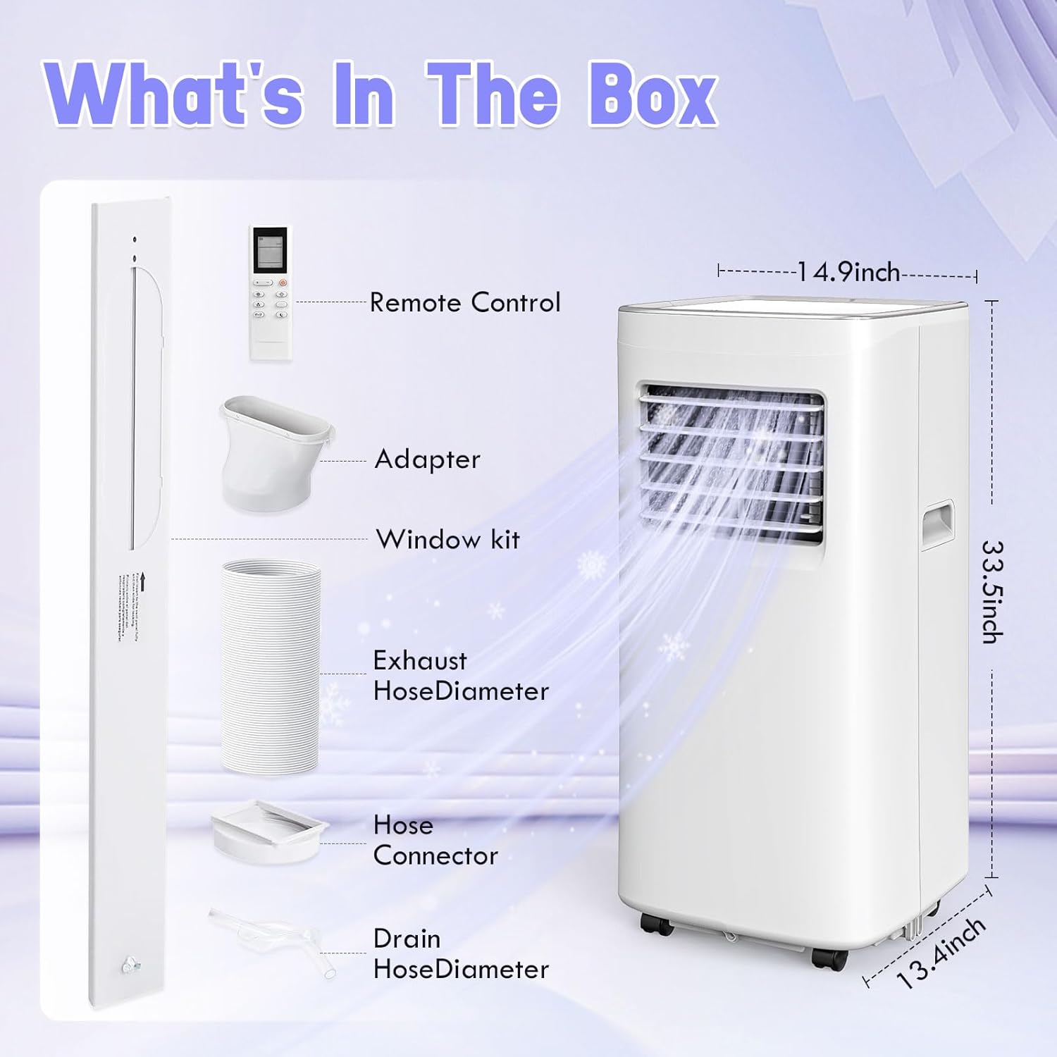8500 BTU Portable Air Conditioner 3-in-1 Unit