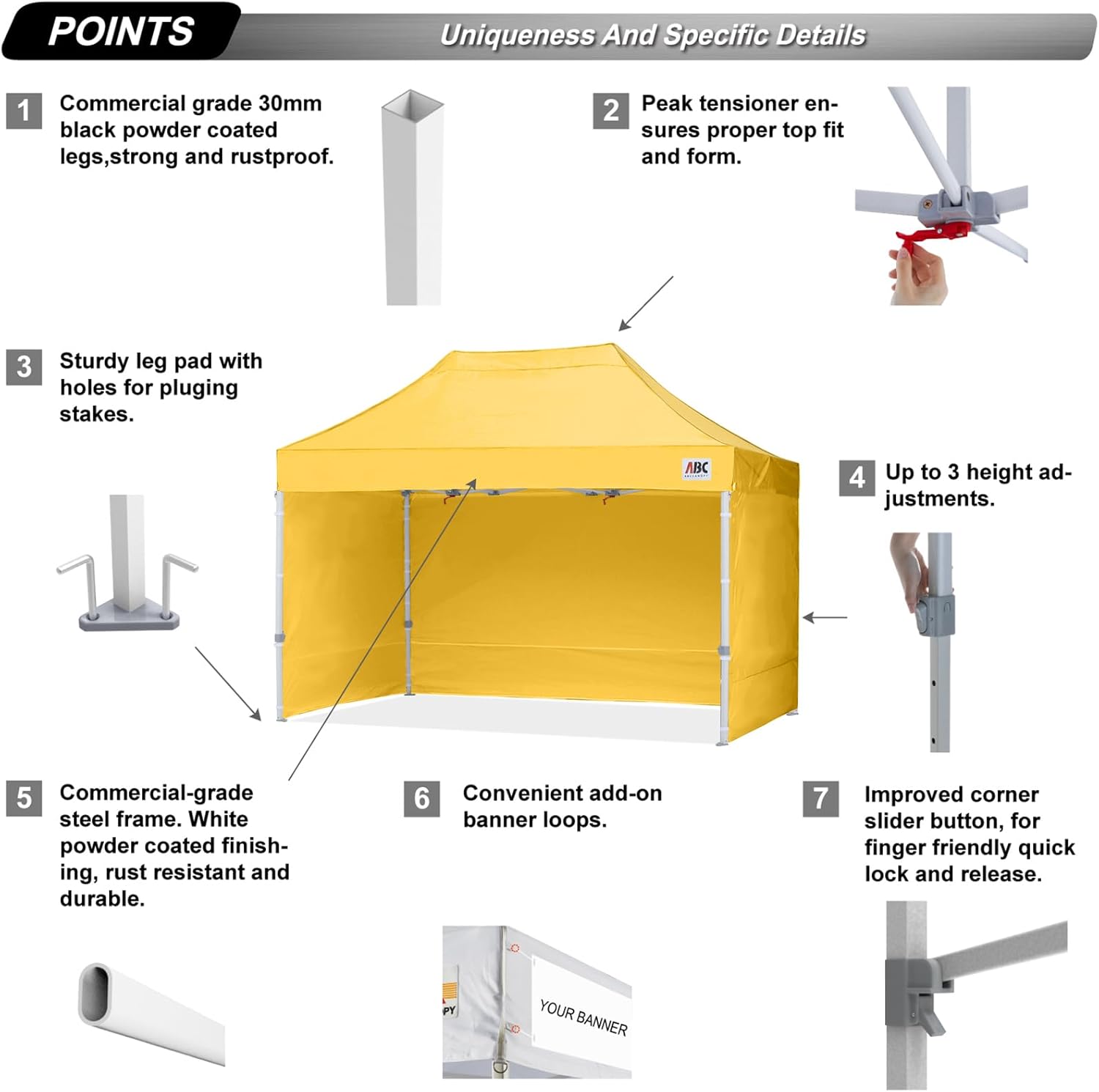 Easy Pop Up Canopy Tent 10×10 with Sidewalls