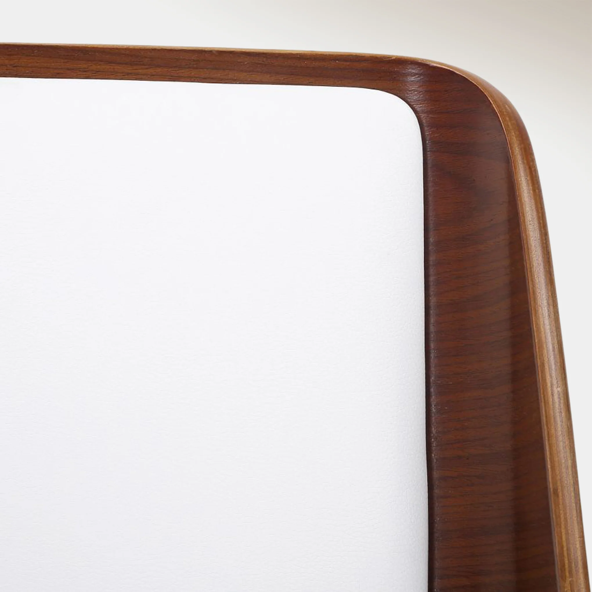 Mid-Century Inspired Bentwood Walnut Chair with White Vegan Leather Upholstery