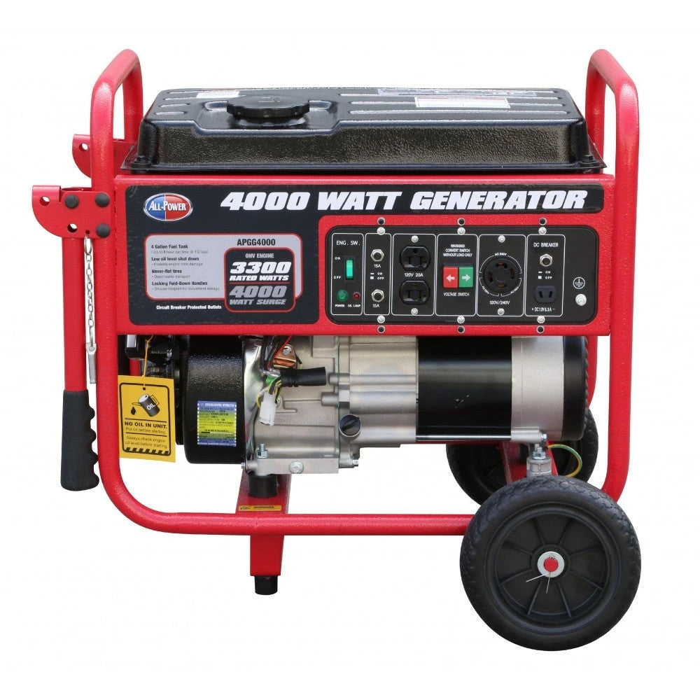 4000 Watt Generator APGG4000, 4000W Portable Generator for Home Use Power Backup, RV Standby, Hurricane Damage Restoration Power Backup, EPA Certified