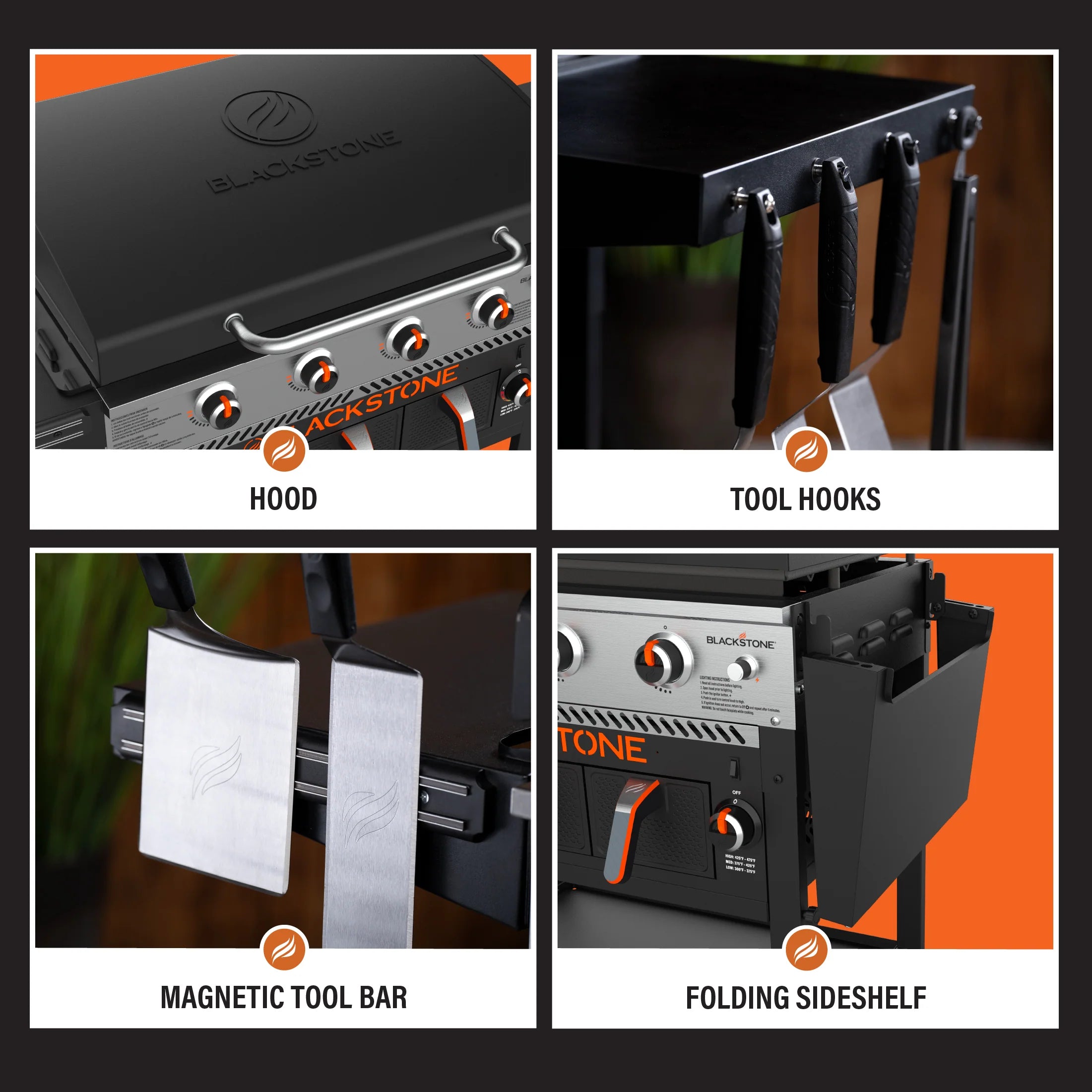 Blackstone 4-Burner 36′′ Propane Griddle with Air Fryer and Hood