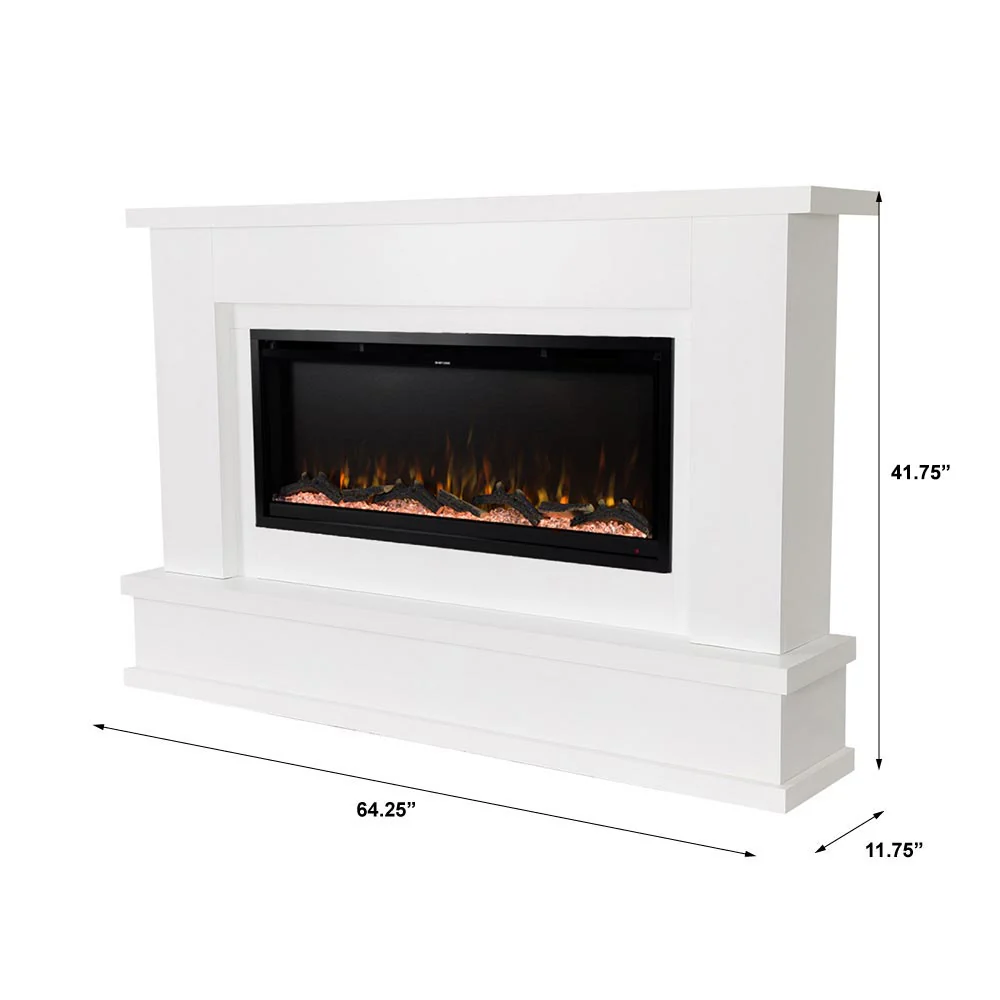 2026 Modern Ember Patton Smart Electric Fireplace Mantel Package in White