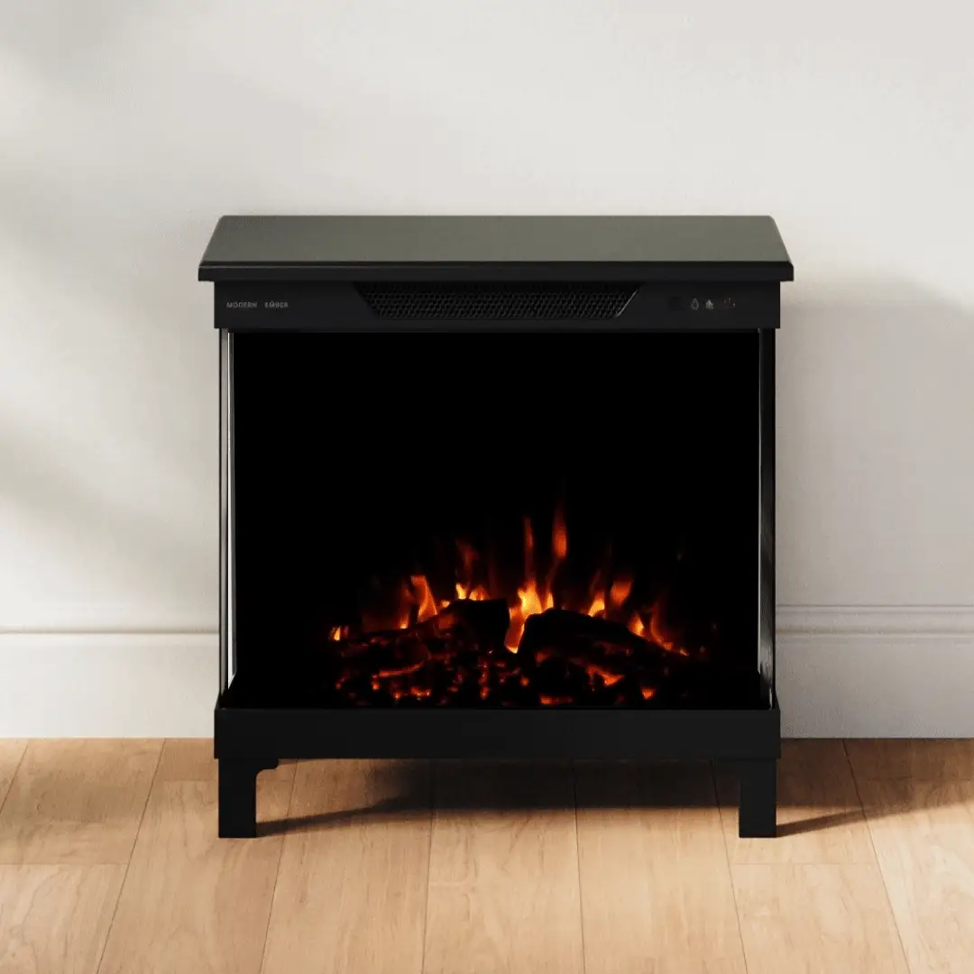 2026 Modern Ember Smart 3-Sided Black Electric Fireplace Stove Heater