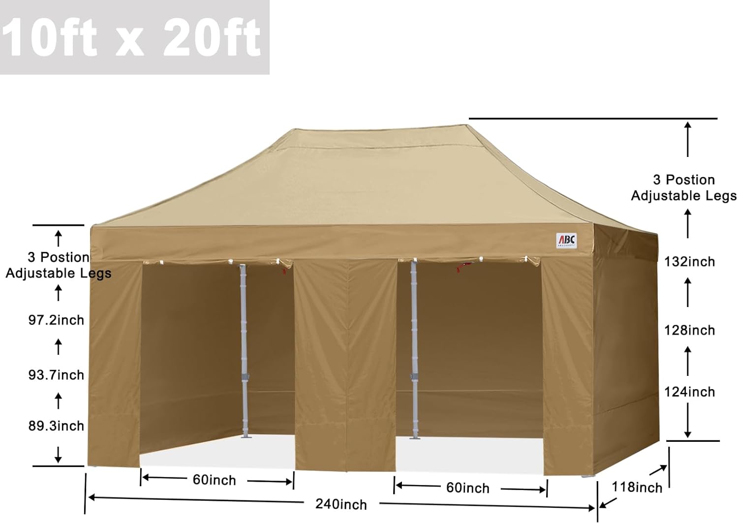 Easy Pop Up Canopy Tent 10×10 with Sidewalls