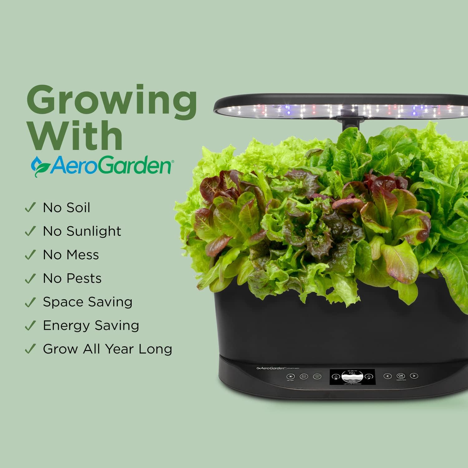 AeroGarden Bounty Basic - Indoor Garden with LED Grow Light