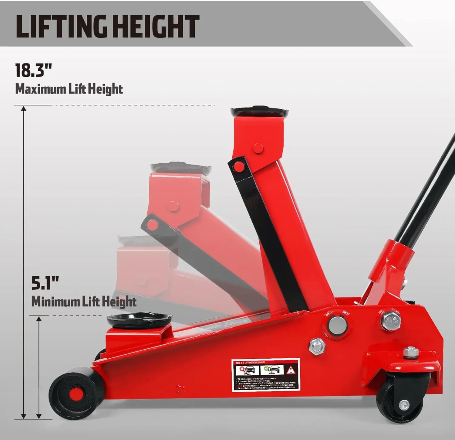 2026 3 Ton Hydraulic Floor Jack with Quick Lift Pump Car Jack, (6,000 lb) Capacity,Red,W83025