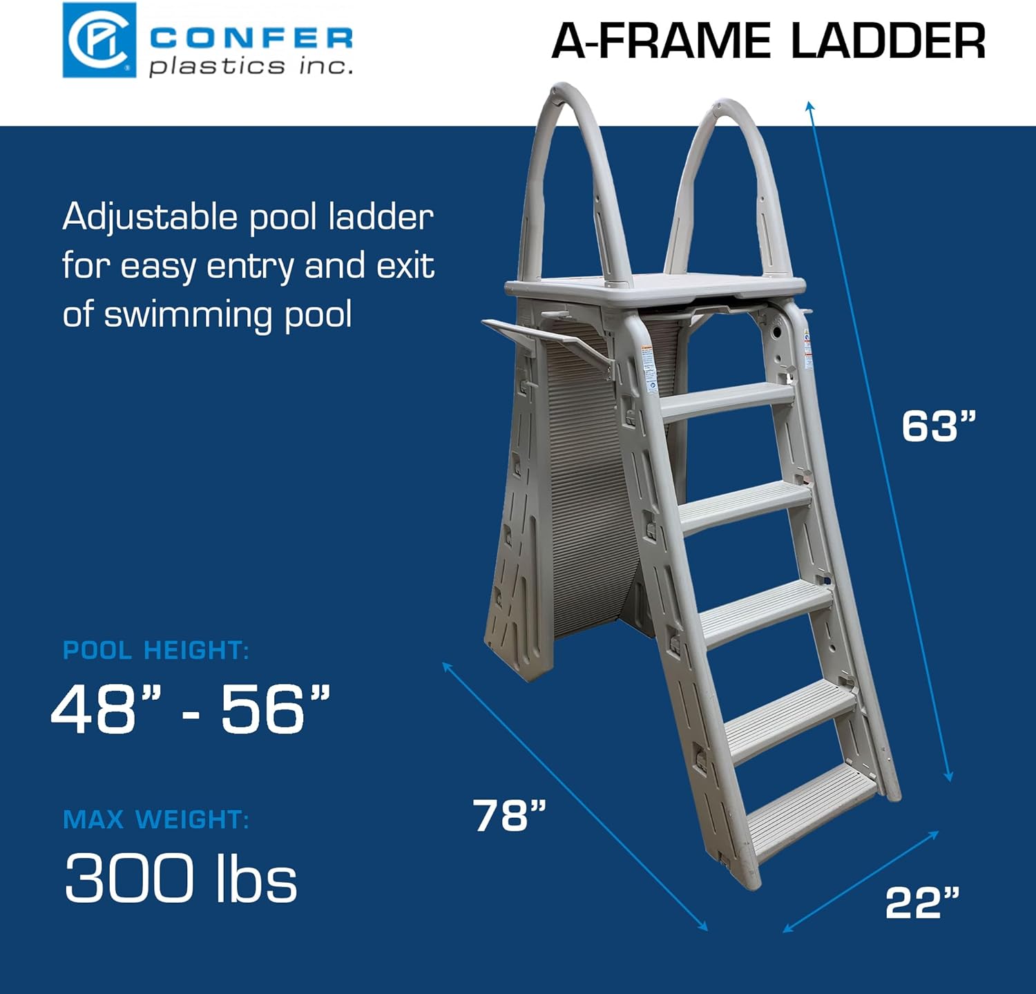 Confer Plastics 7200 Roll Guard Adjustable Ladder