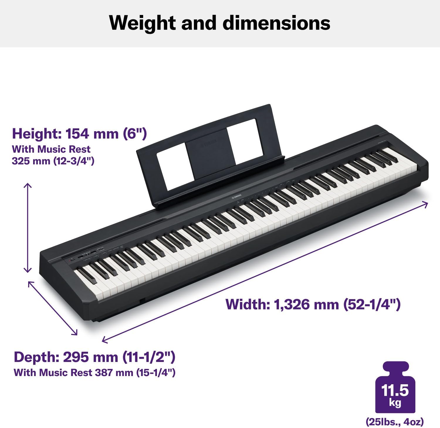 P71 88-Key Weighted Action Digital Piano with Pedal