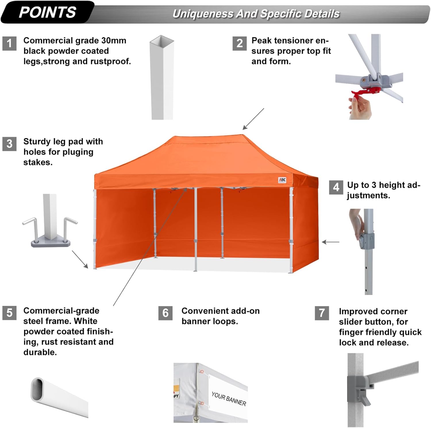 Easy Pop Up Canopy Tent 10×10 with Sidewalls