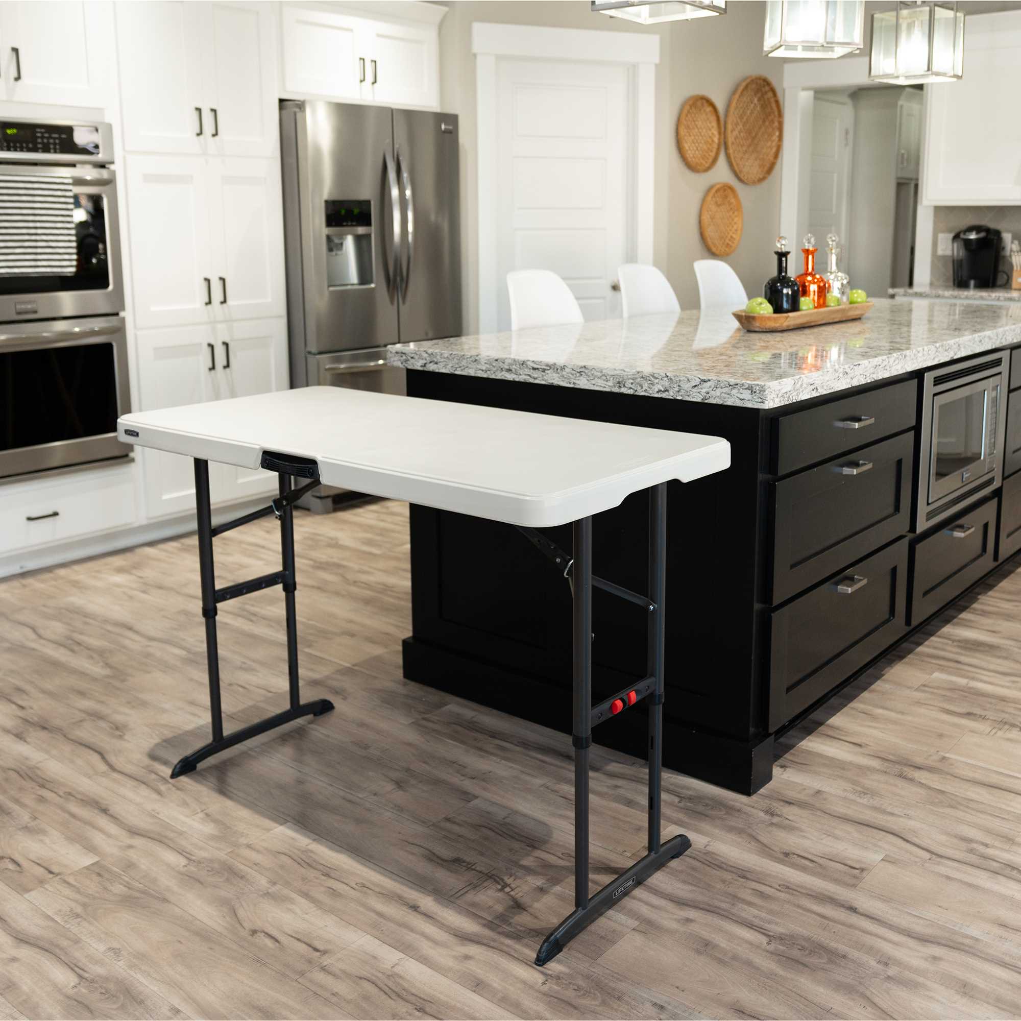 Lifetime Products 4 ft. Commercial Adjustable Folding Table, White