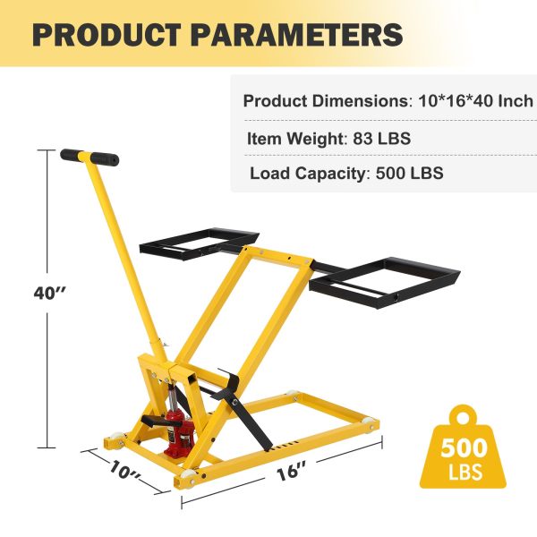 2026 Lawn Mower Lift with Hydraulic Jack, 26 Inches Lawn Mower Lift, Welded Solid Steel Construction, Weight Capacity 500 LBS, for Riding Lawn Mowers Tractors, ATVs Maintenance