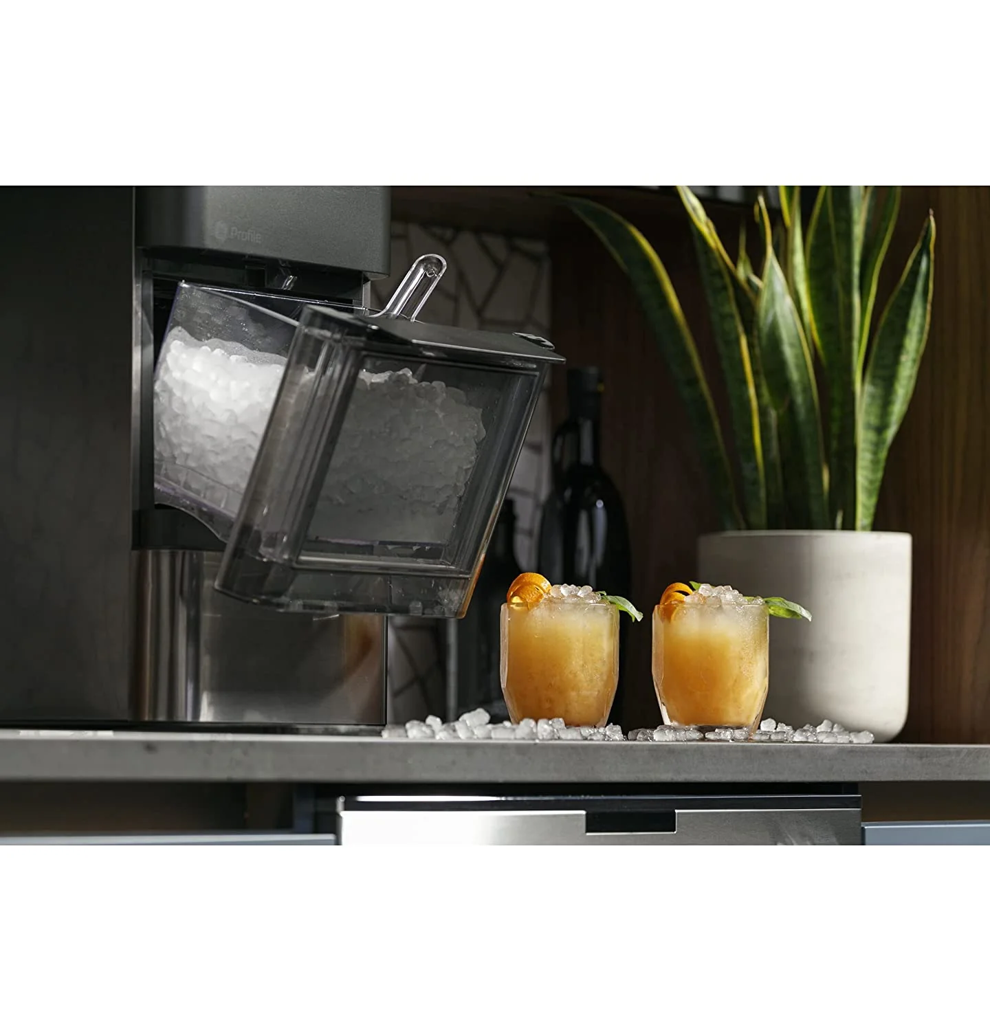 2026 Countertop Nugget Ice Maker | Ice Machine with WiFi Connectivity | Smart Home Kitchen Essentials | Black Stainless