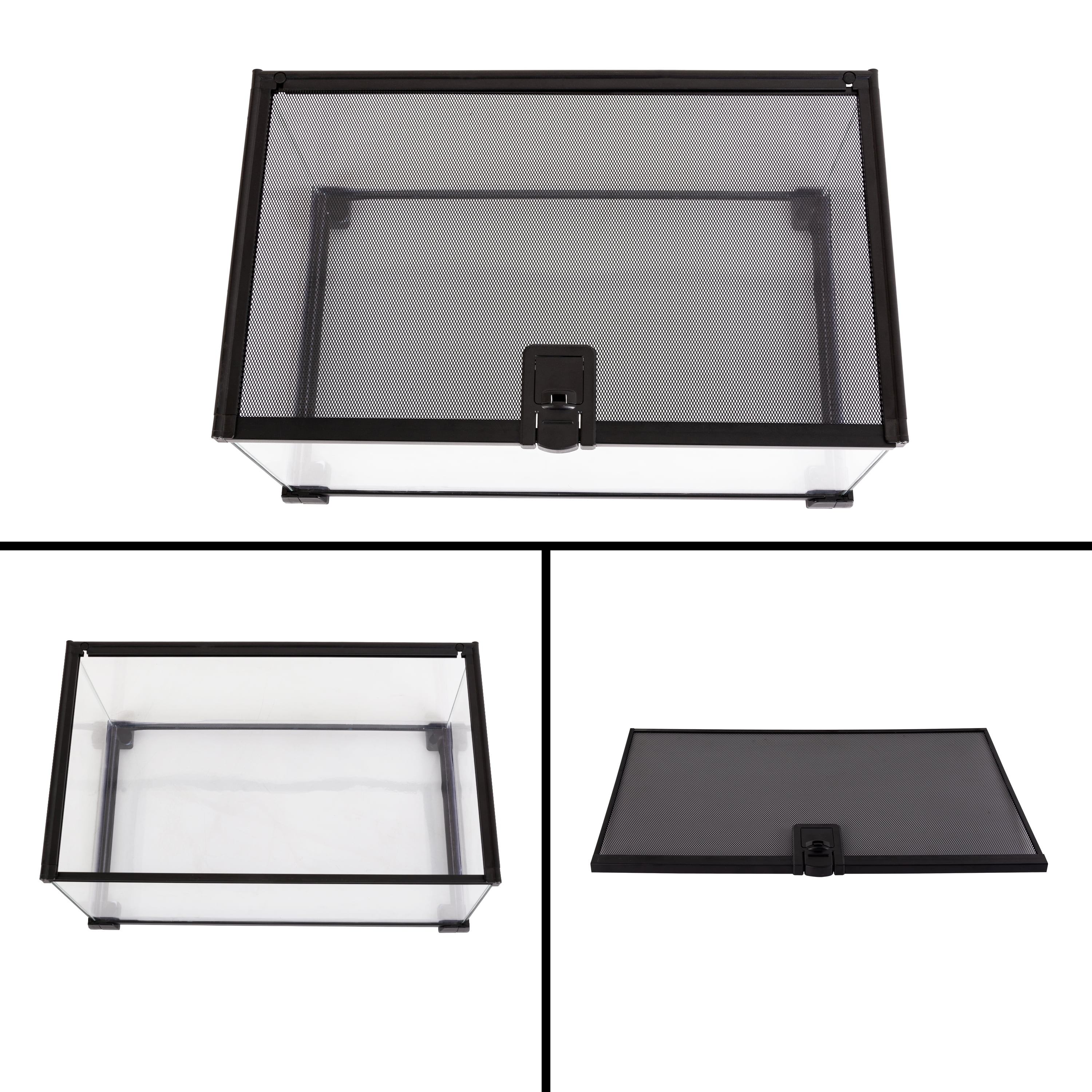 2026 REPTI-ZOO Knock-Down Mini Glass Reptile Habitat, 360 Rotation, 14.5 gallon, Easy Assembly
