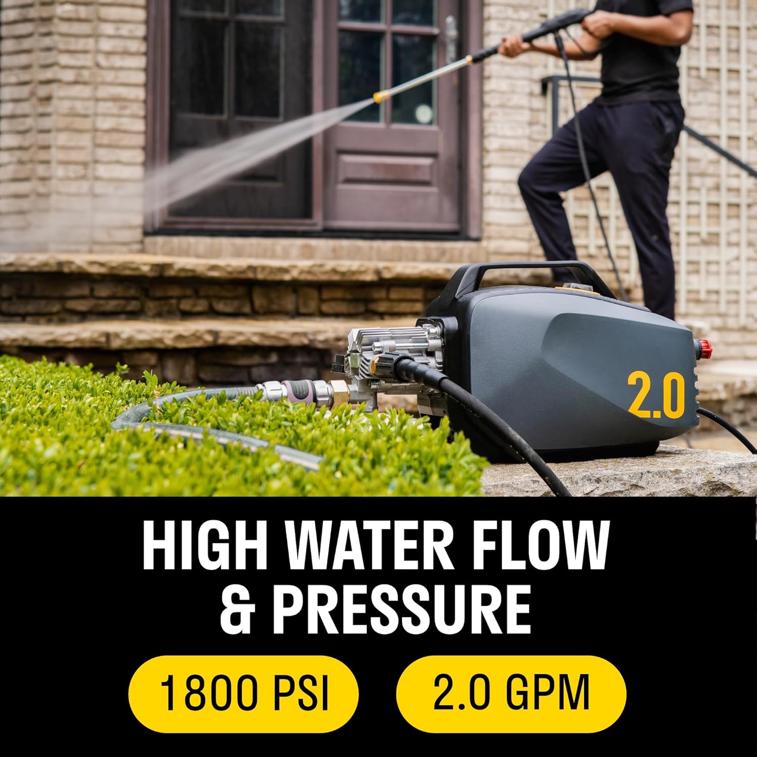 2.0 Electric Pressure Washer – 1800 PSI Compact Cleaner