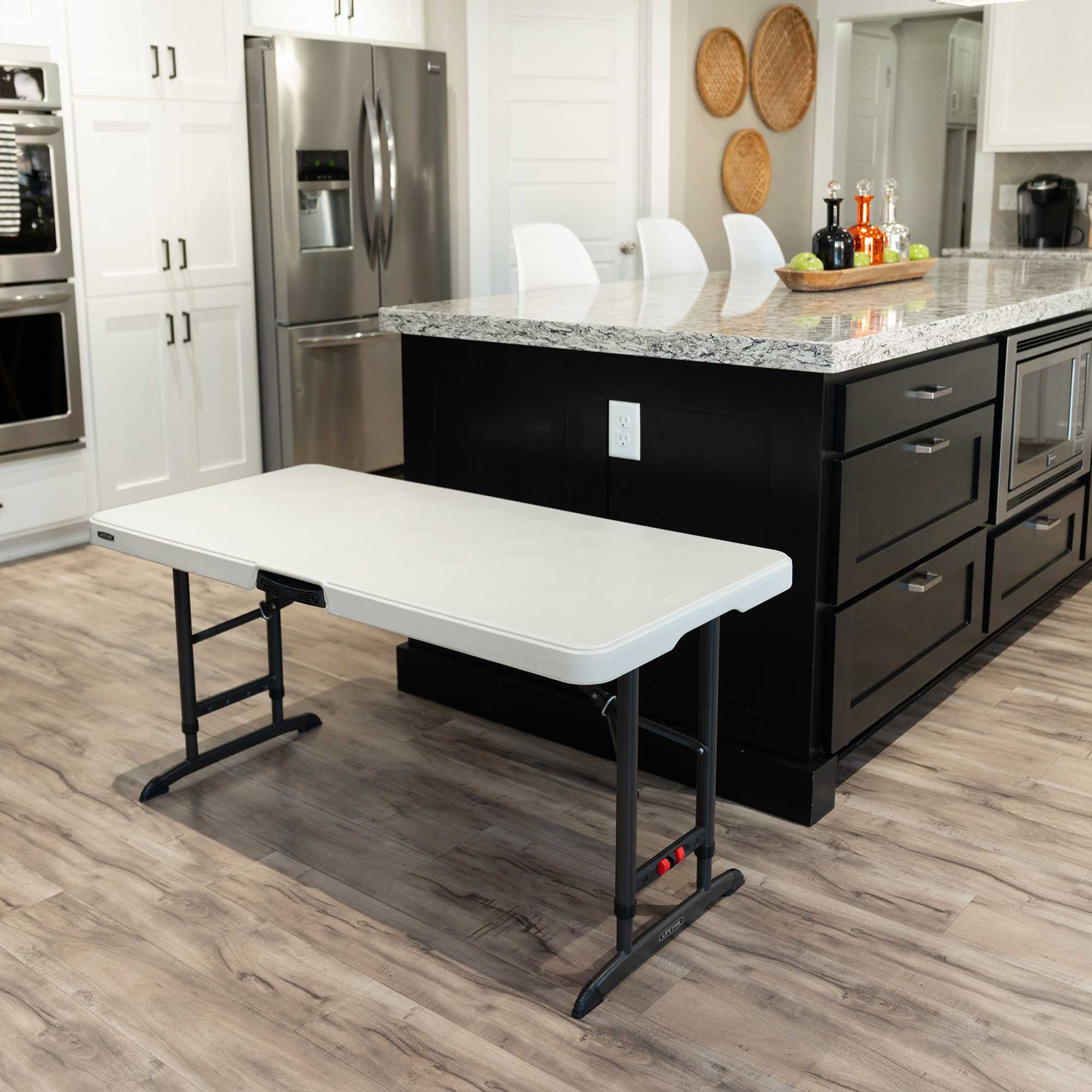 Lifetime Products 4 ft. Commercial Adjustable Folding Table, White