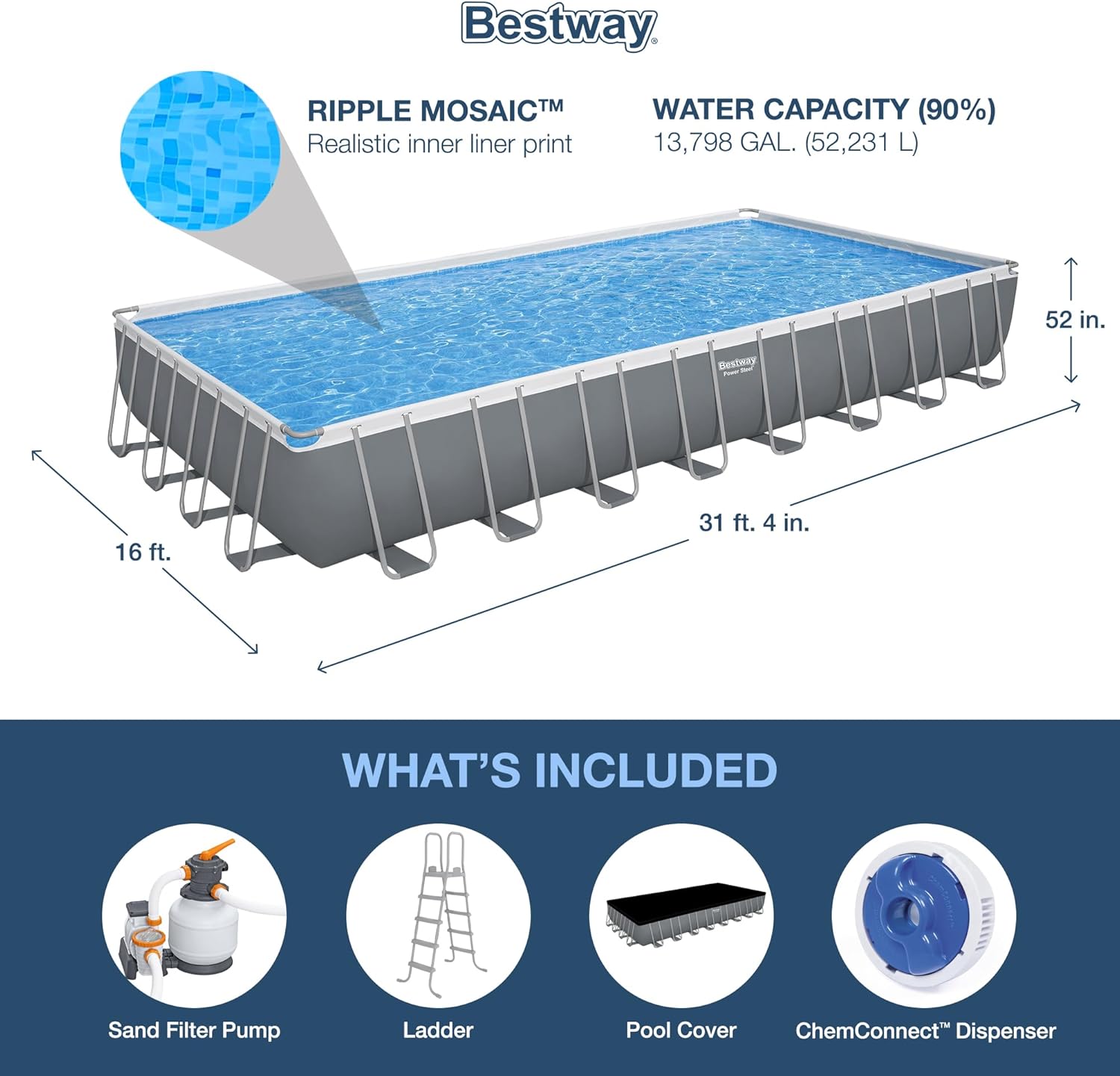 Bestway Oval Above Ground Pool Set (10' x 6'7