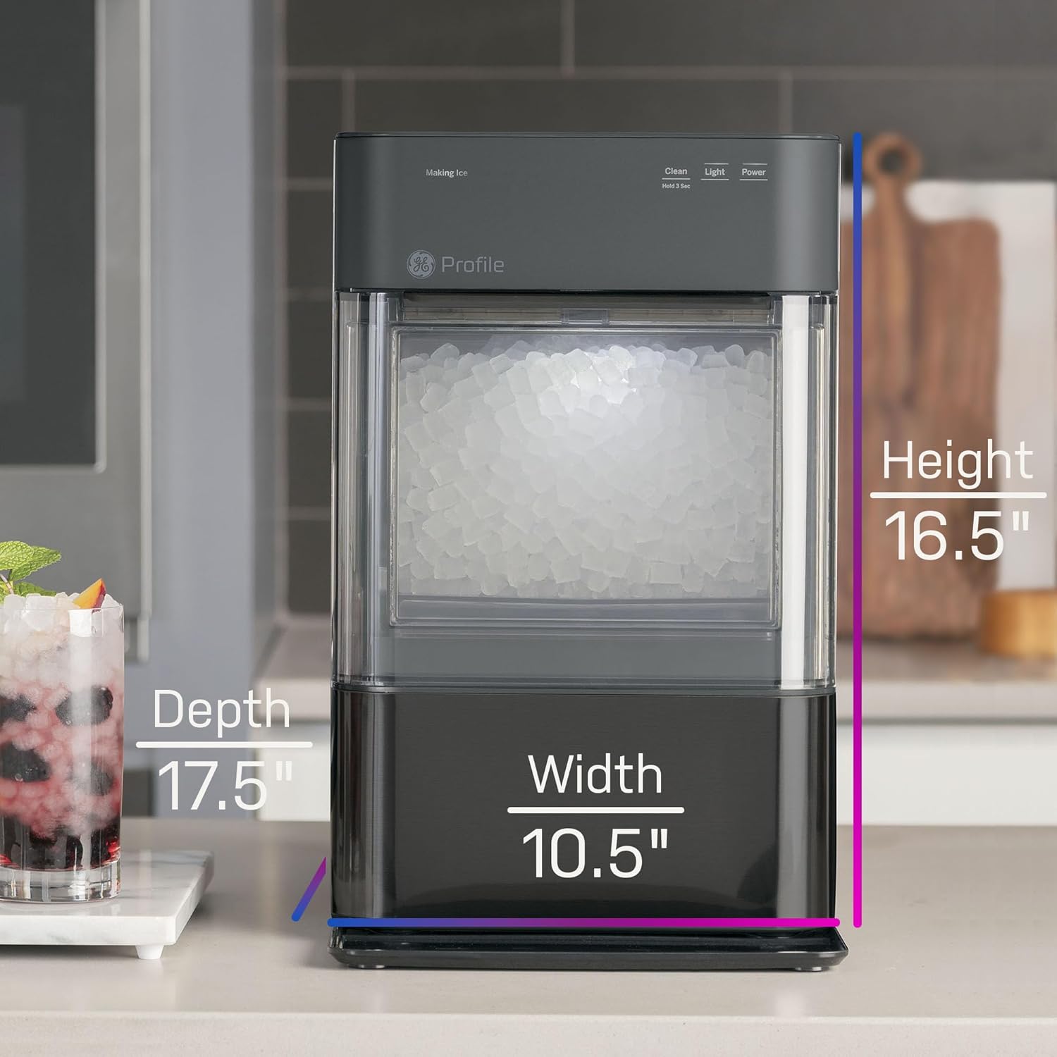 2.0 with 0.75 Gallon Tank, Chewable Crunchable Countertop Nugget Ice Maker, Scoop included, 38 lbs in 24 hours, Pellet Ice Machine with WiFi & Smart Connected, Stainless Steel
