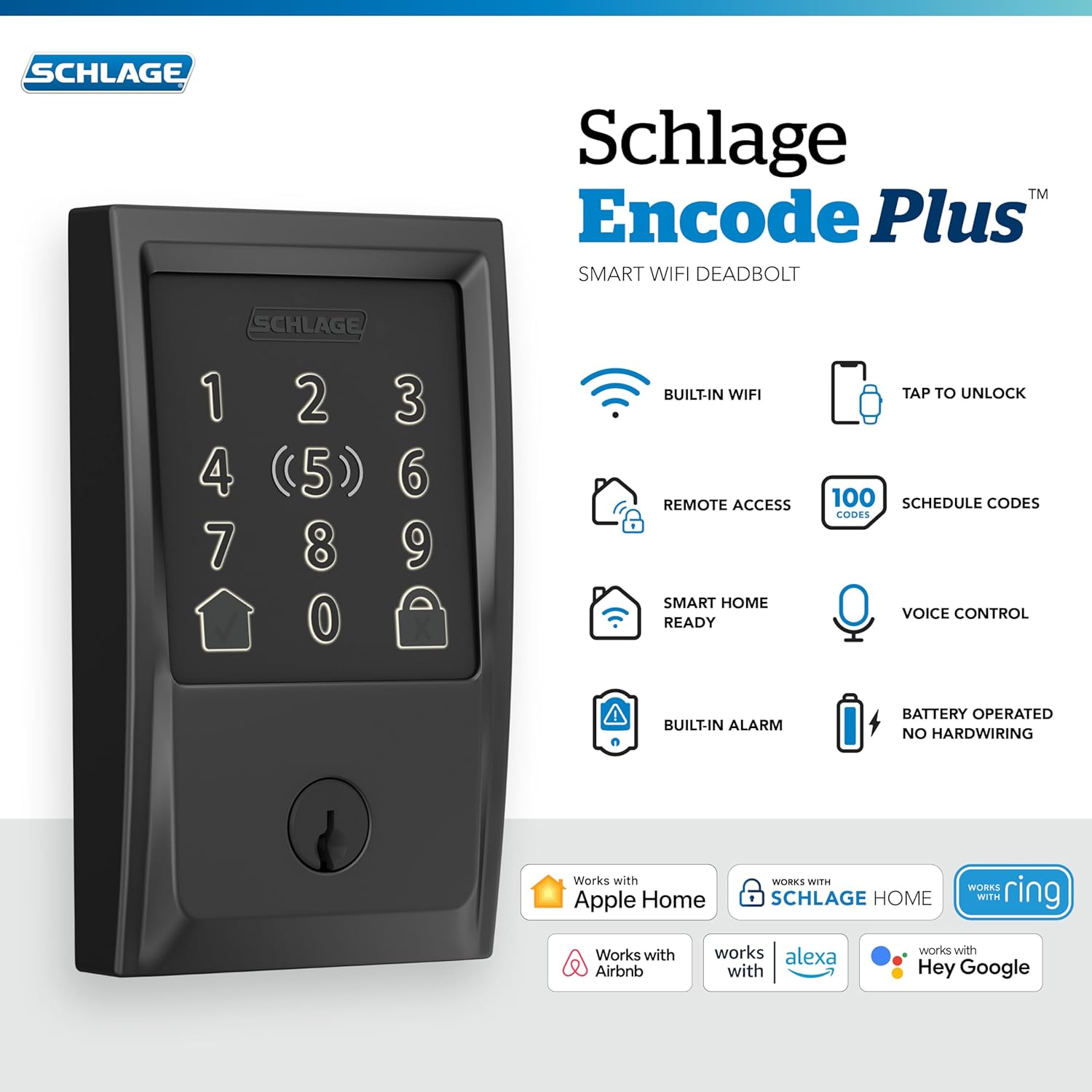 Encode Plus Smart Wi-Fi Lock – Keyless Entry Deadbolt