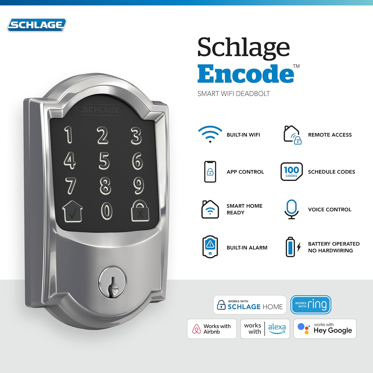 Encode Smart Wifi Deadbolt Lock – Keyless Entry
