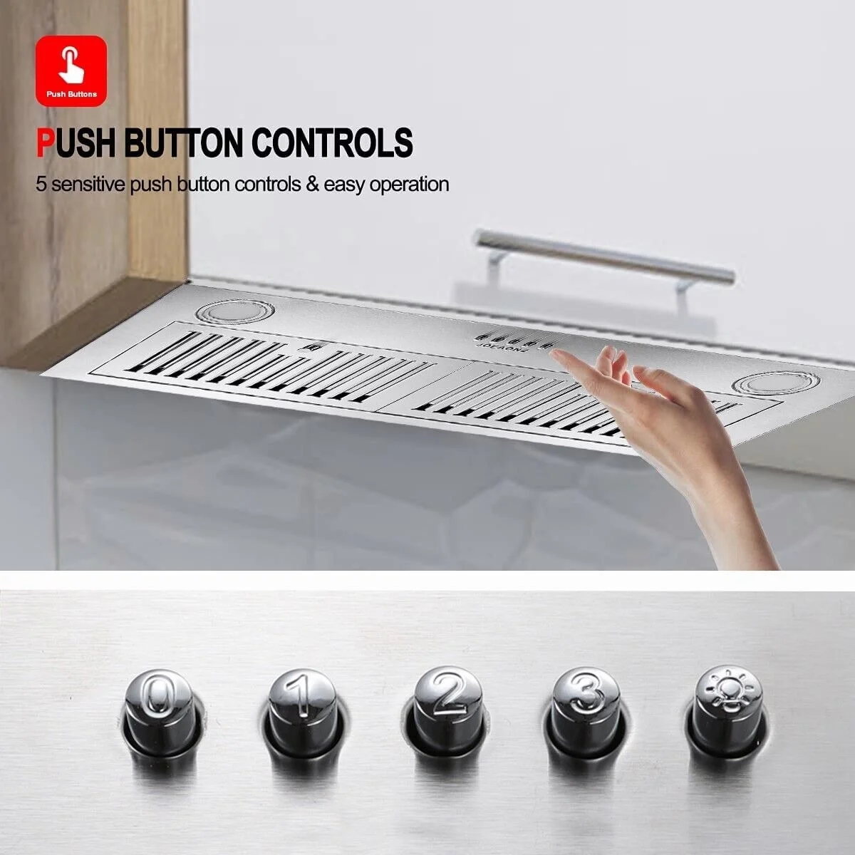 2026 Zomagas 30 inch Built-in Range Hood 600CFM Stainless Steel Kitchen Cook Insert Vent with Led Lights