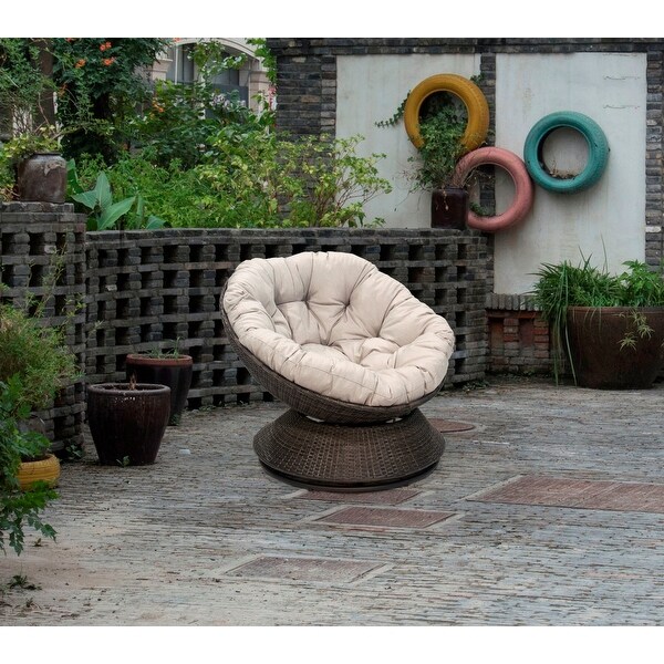 Brigham Swivel Papasan Wicker Outdoor Patio Chair