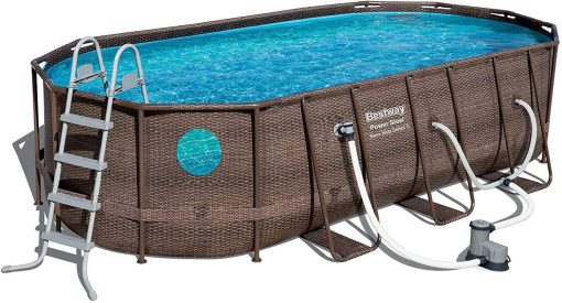 18ft x 9ft x 48 inch Swimming Pool Set with Pump and Maintenance Kit
