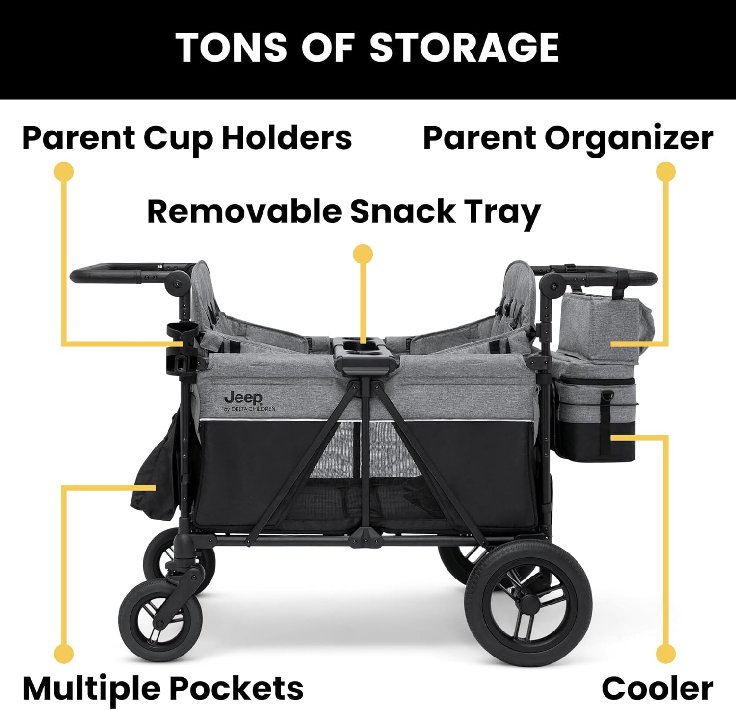 Jeep Wrangler Deluxe 4-Seater Stroller Wagon
