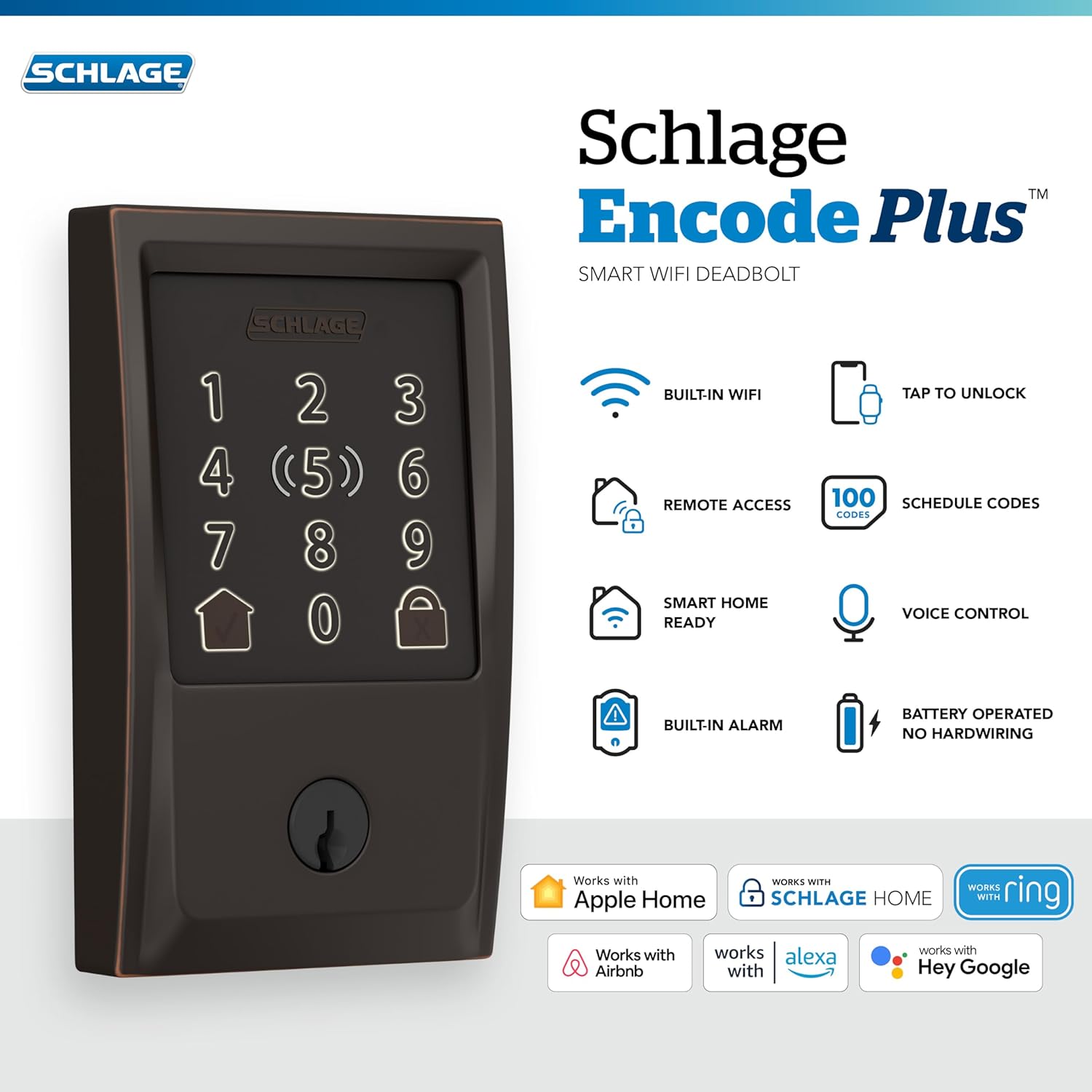 Encode Plus Smart Wi-Fi Lock – Keyless Entry Deadbolt