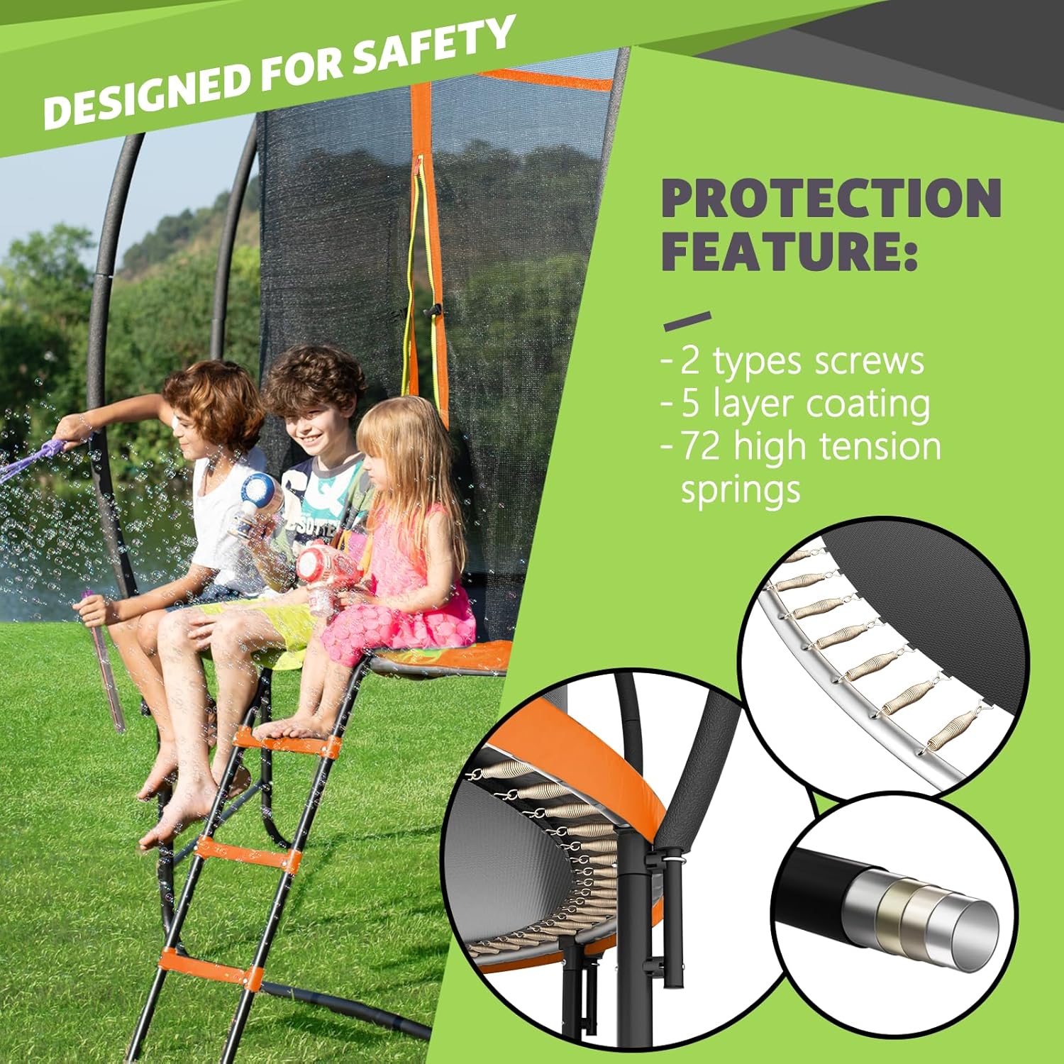 14Ft Trampoline with Safety Enclosure & Ladder