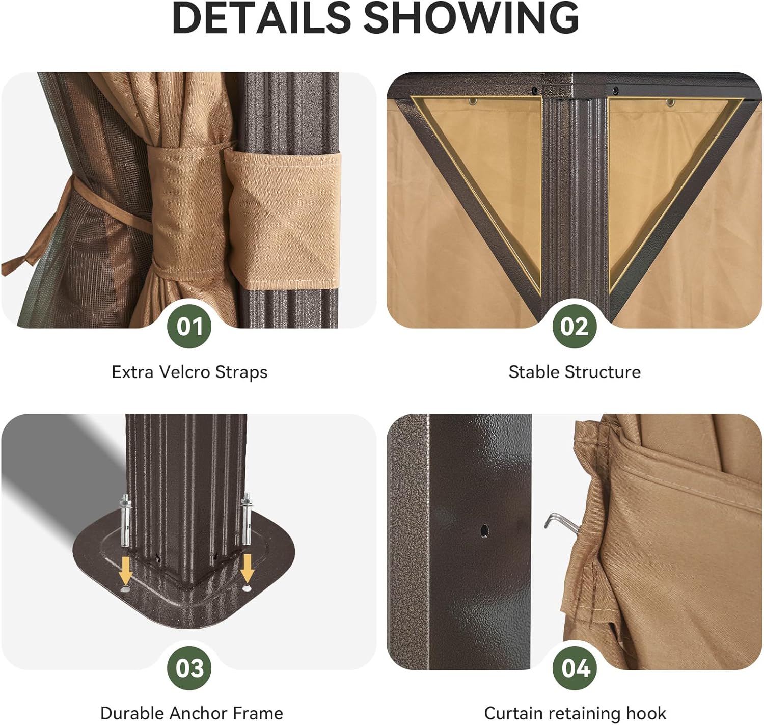 12’X10′ Hardtop Gazebo with Curtains and Netting