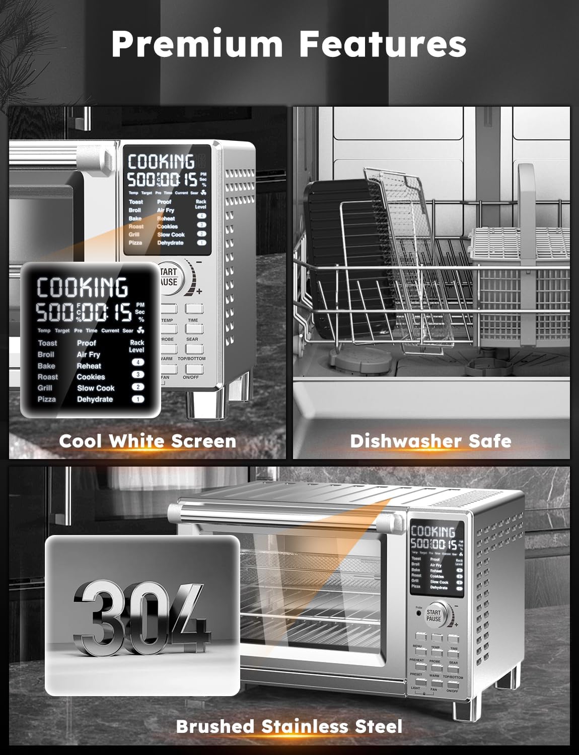 Bravo XL Pro Air Fryer Toaster Oven 30Qt Stainless Steel