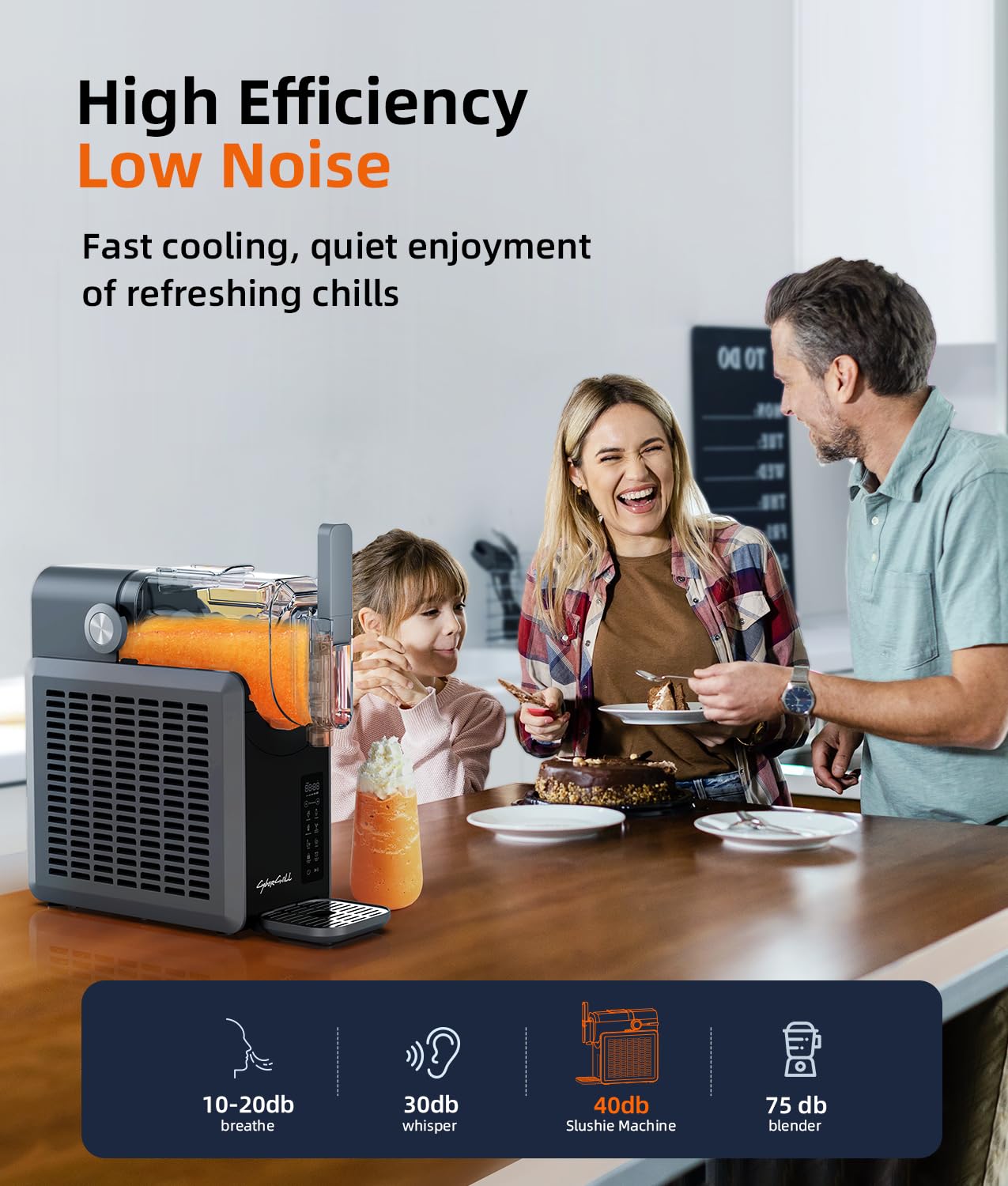 Slushie Machine - Professional Frozen Drink Maker No Ice Needed- 70 oz Slushy Machine for Home with LED Display - One-Touch Reservation & 6 Pre-set Programs for Frozen Margaritas, Frappés & Ice Cream