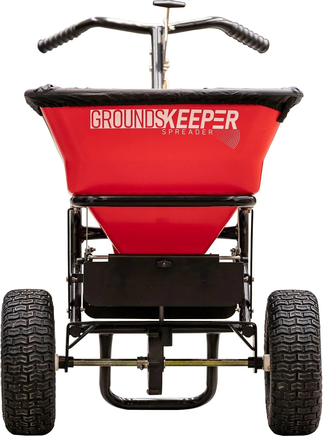 Walk Behind Push Spreader, 100lb Capacity, For Salt, Ice & Snow Melt, Included Grate & Cover With Enclosed Gearbox for Protection.