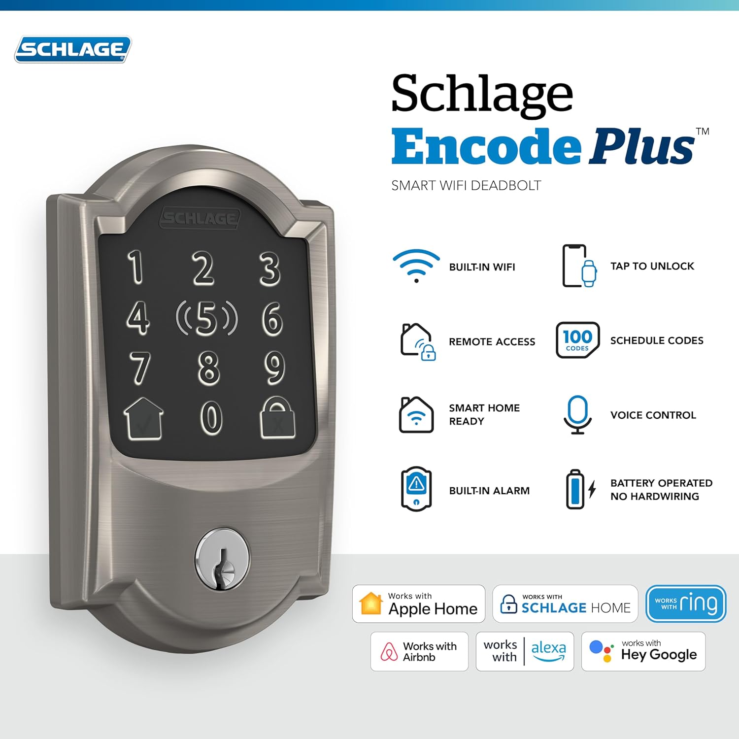Encode Plus Smart Wi-Fi Lock – Keyless Entry Deadbolt