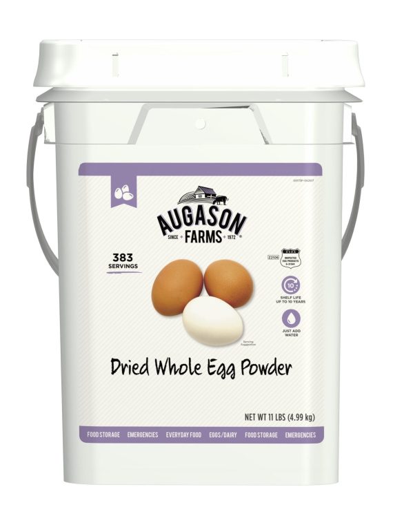 Farms Dried Whole Egg Powder Emergency Food Supply 11 Pound 4-Gallon Pail 383 Servings