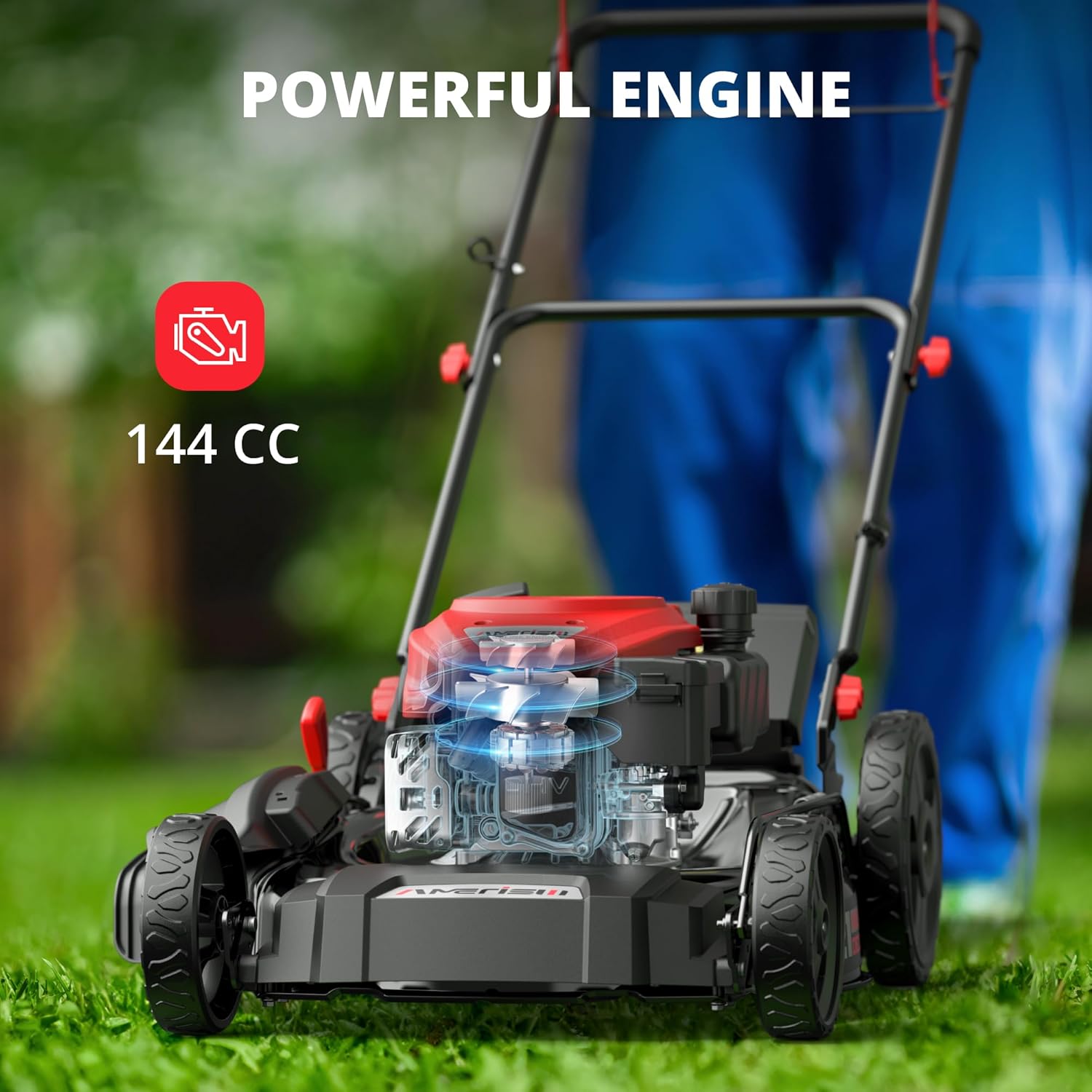 Gas-Powered Self-Propelled Lawn Mower 21′′ Deck