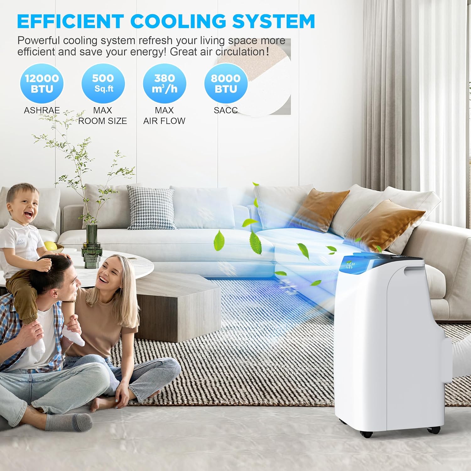 12000 BTU Portable Air Conditioner with Remote Control