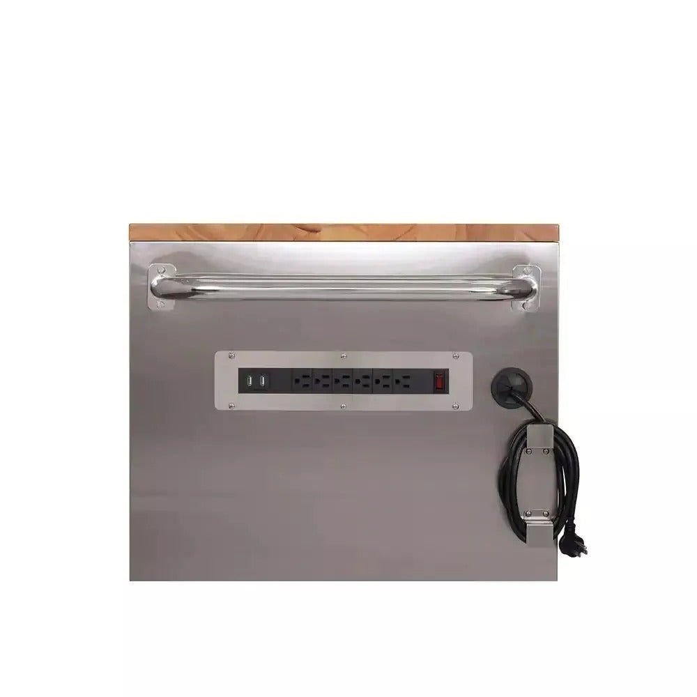 2026 72 in. 18-Drawer 24 in. D Mobile Workbench with Solid Wood Top Stainless Steel