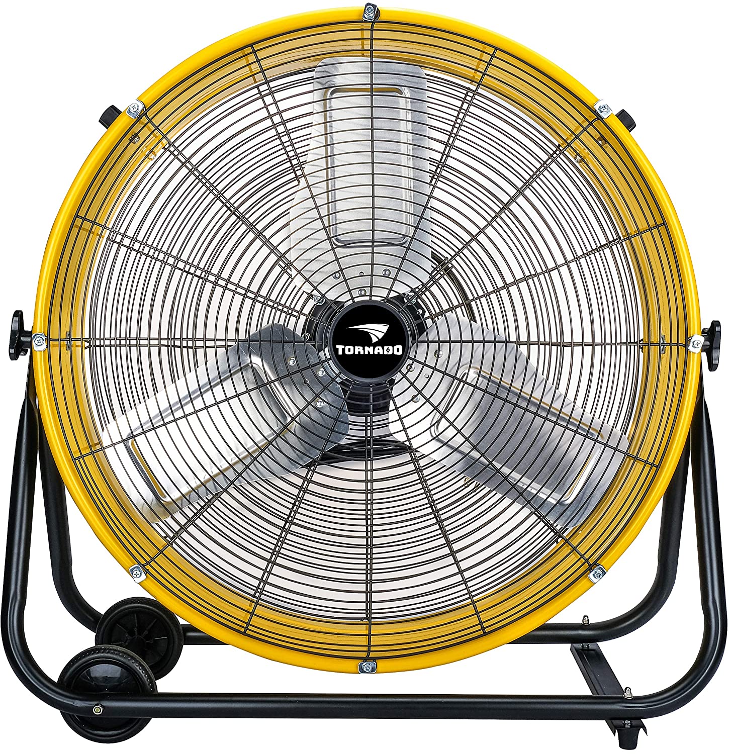 24 Inch Grade High Velocity Movement Heavy Duty Drum 3 Speed Air Circulator Fan 7800 CFM-Industrial, Commercial, Residential, and Greenhouse Use, Yellow